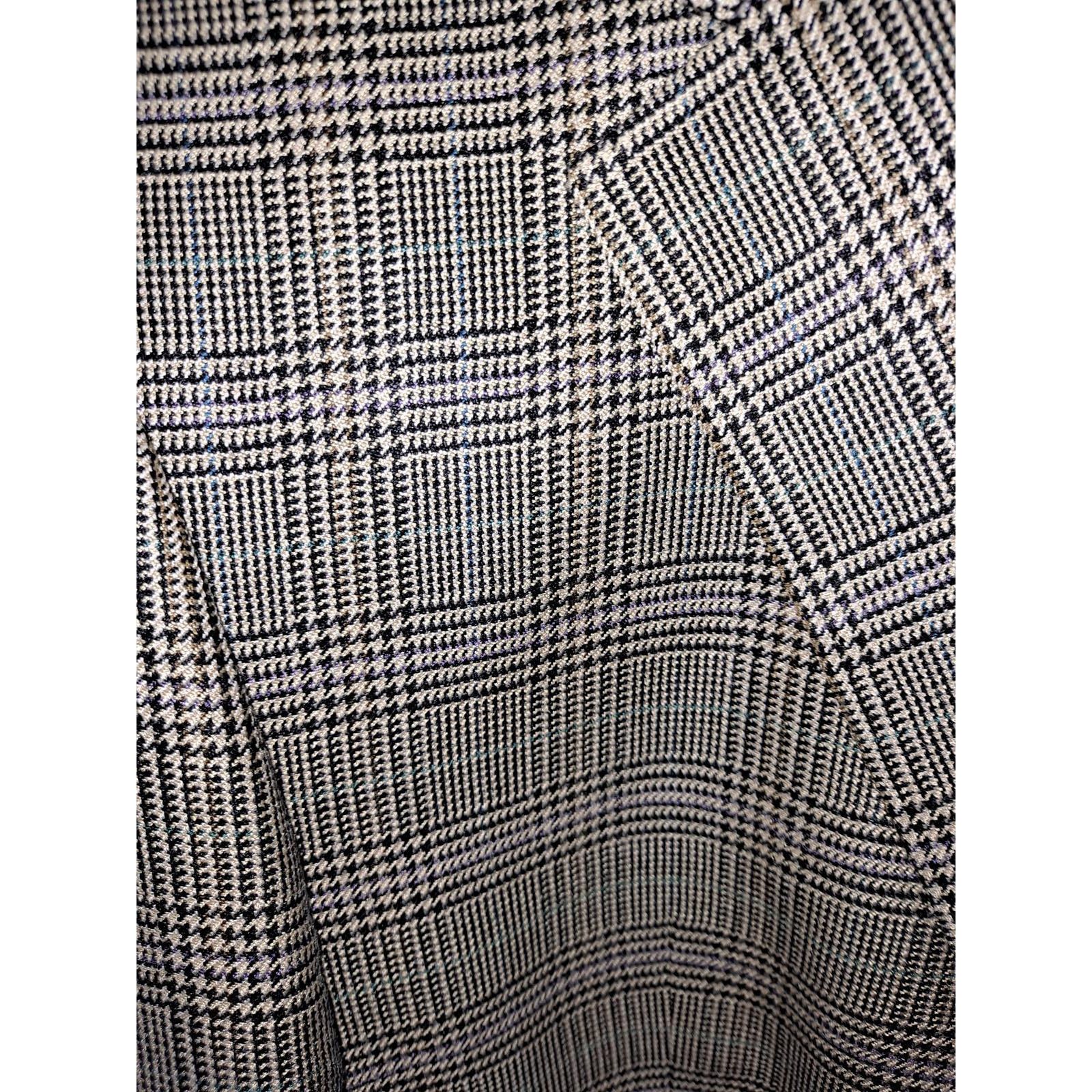 Chaps Chaps 100% Silk Tan and Black Plaid Blazer Size 46R Size 46R - 6 Thumbnail