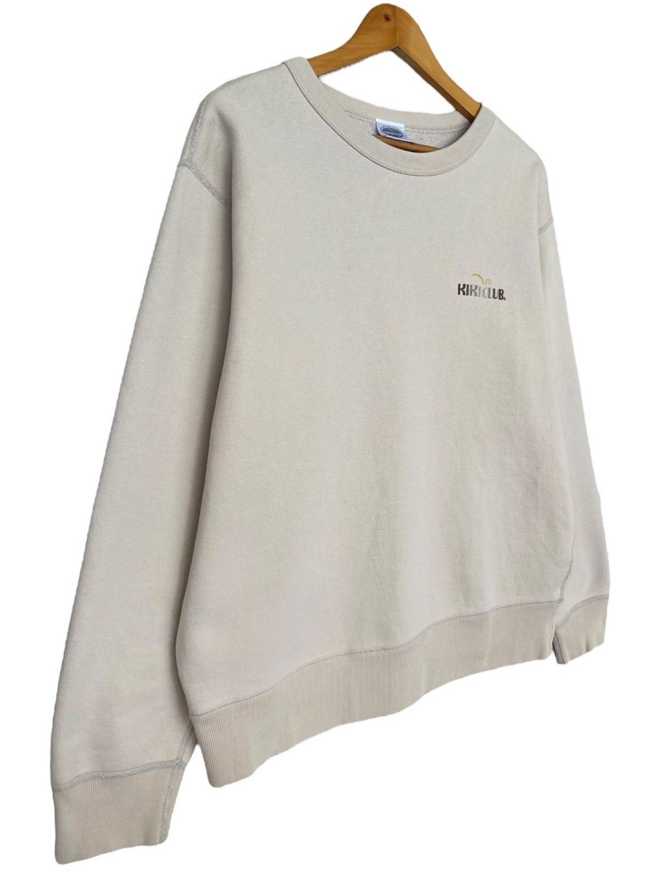 Vintage Vintage 90s Kiki Club Sweatshirt Crewneck Beige Sweatshirt Size L / US 10 / IT 46 - 2 Thumbnail