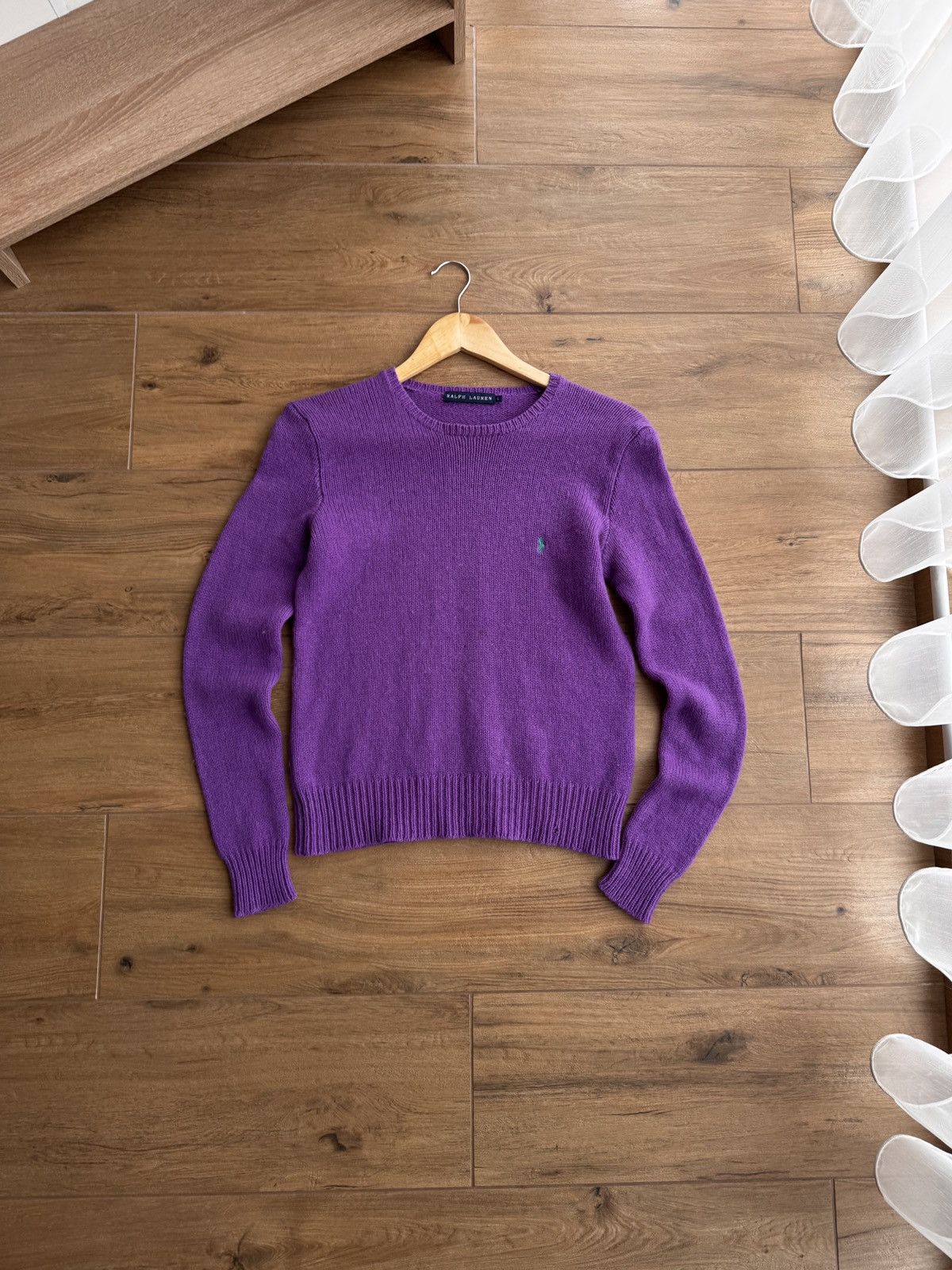 Polo Ralph Lauren × Ralph Lauren × Vintage Vintage Ralph Lauren W' Merino Wool Purple Sweater Size S / US 4 / IT 40 - 3 Thumbnail