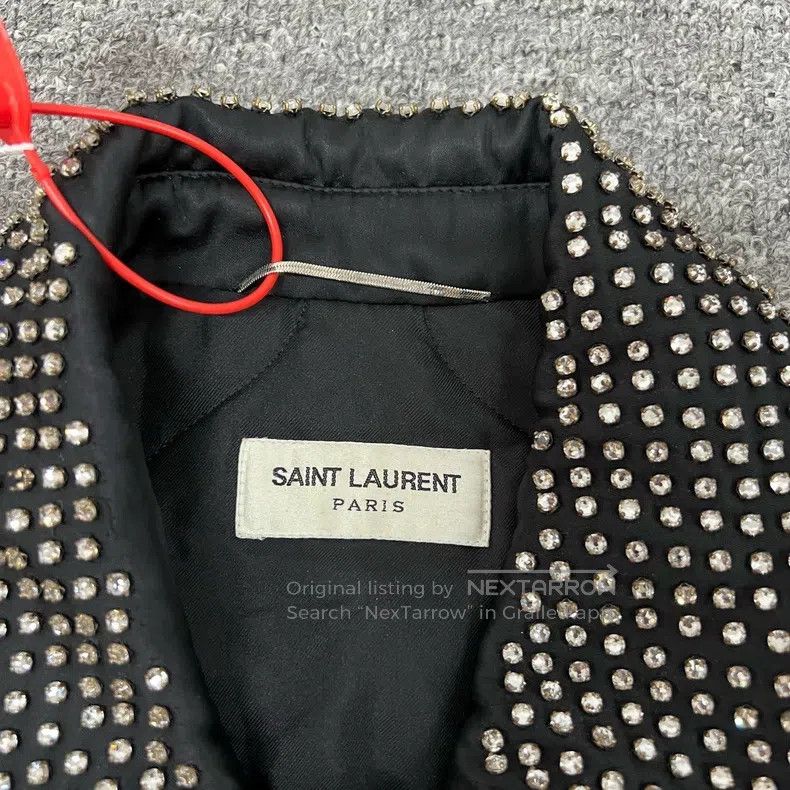 Saint Laurent Paris Saint Laurent Paris Crystal studded collar baseball satin Size US S / EU 44-46 / 1 - 6 Thumbnail