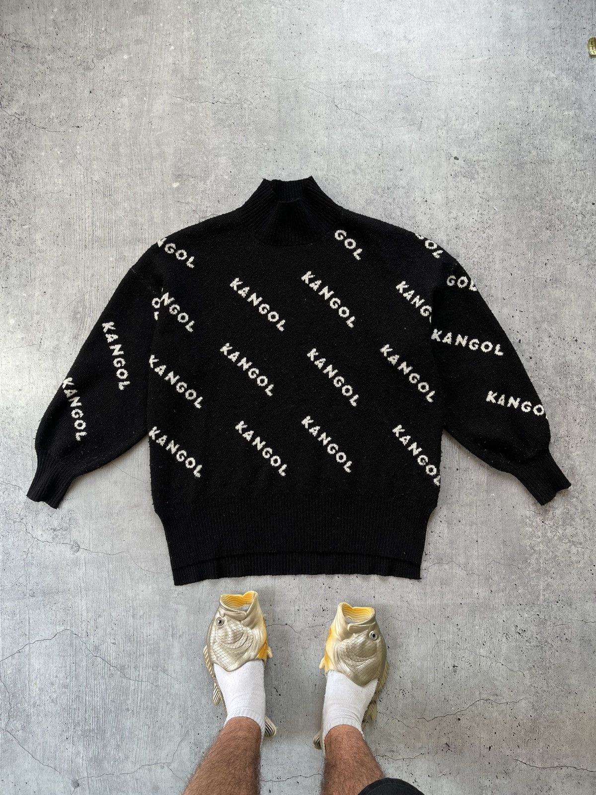 Kangol × Vintage Vintage Kangol Monogram Logo Wool Sweater Streetwear Y2K Size L / US 10 / IT 46 - 1 Thumbnail