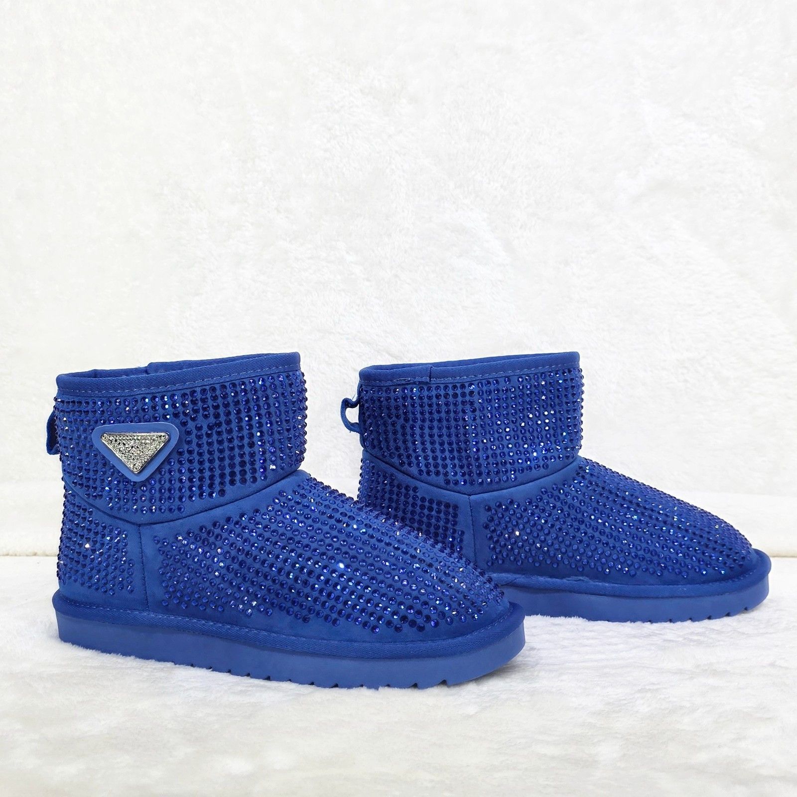 Other Twinkle Faux Fur Lined Slip On Winter Ankle Boots Bright Blu Size US 7.5 / IT 37.5 - 3 Thumbnail