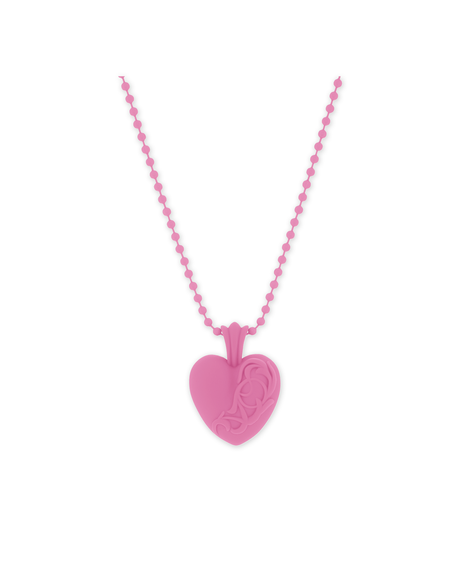 Chrome Hearts Silichrome Heart Necklace Pink