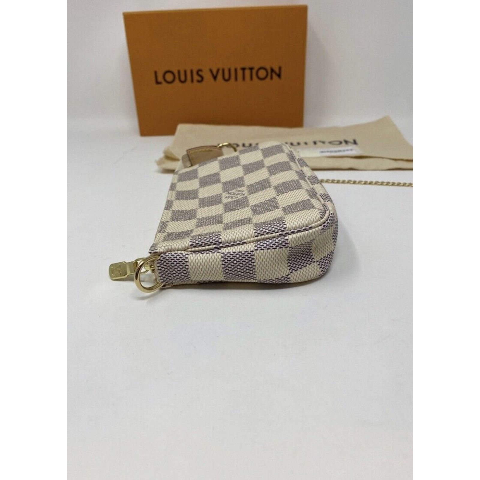 Louis Vuitton NEW LOUIS VUITTON Mini Pochette Accessoire Pouch Damier Azur Size ONE SIZE - 7 Thumbnail