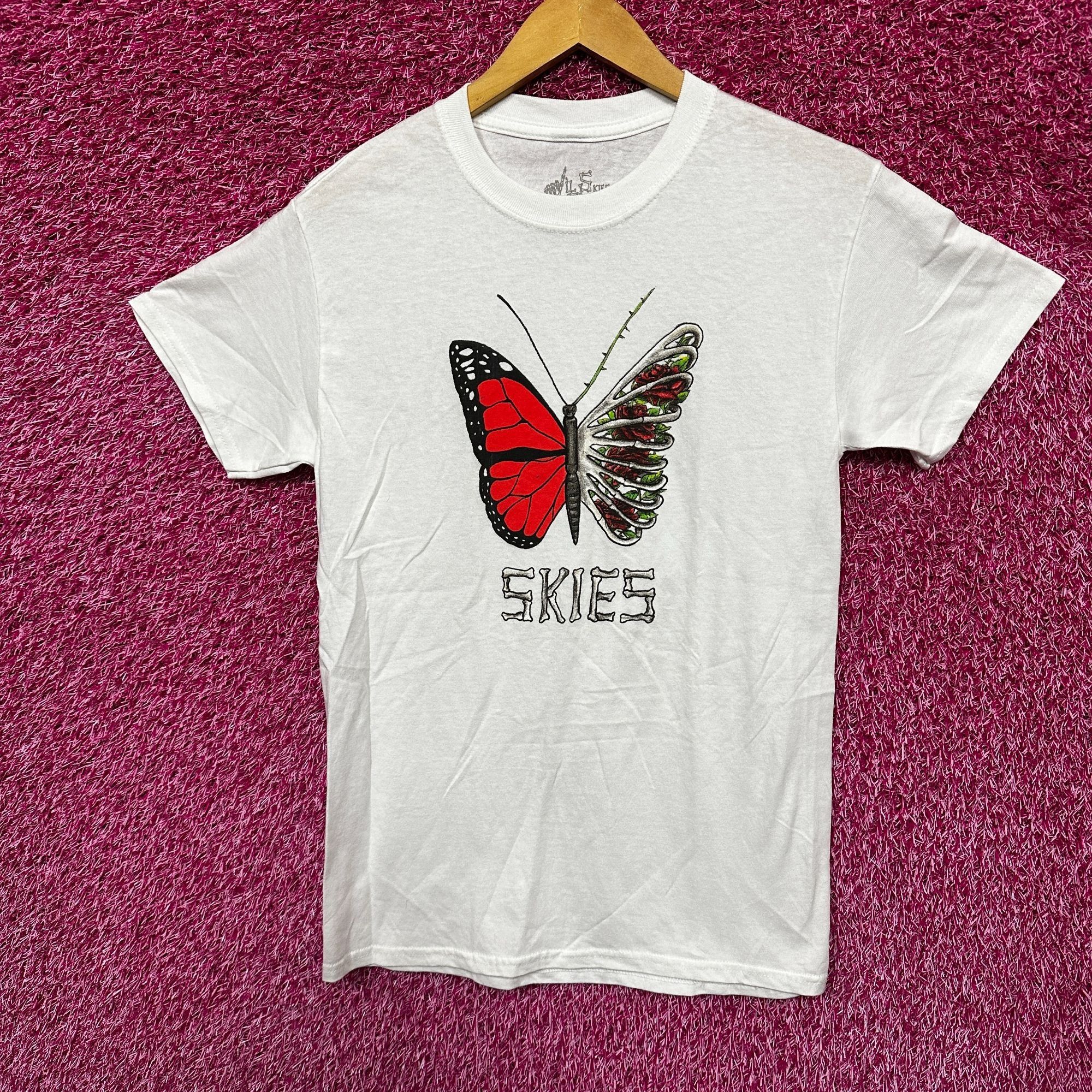 Rap Tees Lil Skies Shelby Butterfly Skeleton Wing Roses Emo Rap Tee S Size US S / EU 44-46 / 1 - 1 Thumbnail