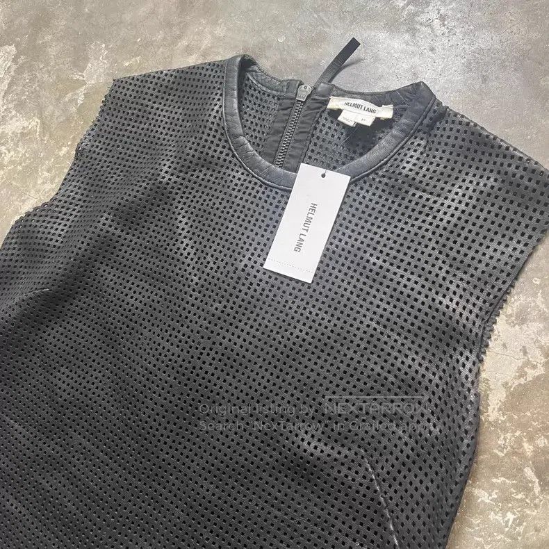 Other Helmut Lang size P Women's lamb leather cutout sleeveless v Size S / US 4 / IT 40 - 6 Thumbnail