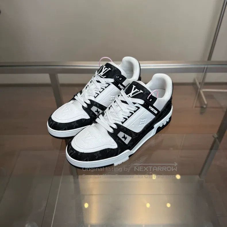 Louis Vuitton Louis Vuitton Trainer Black and White Denim shoes Size US 7 / EU 40 - 1 Thumbnail