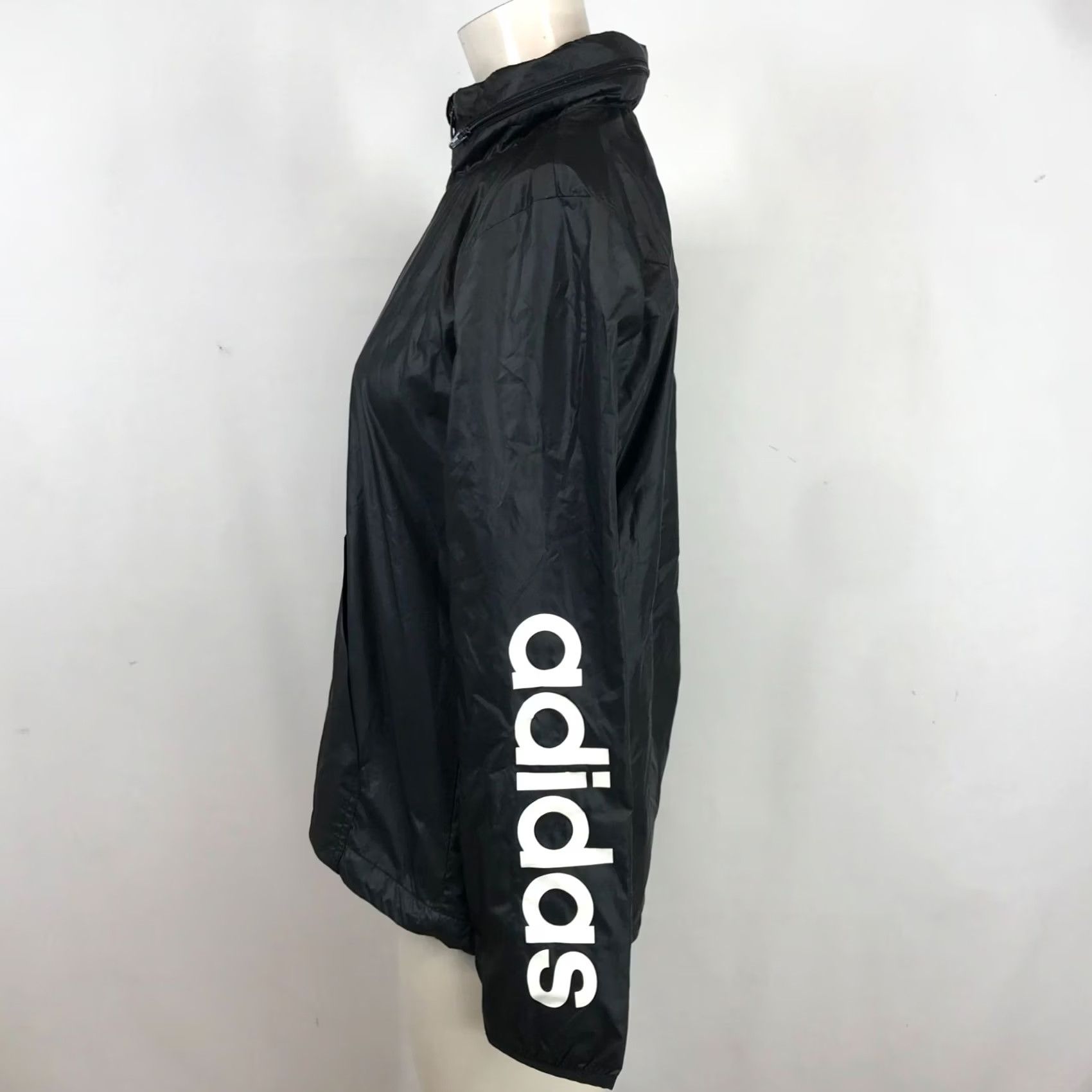 Adidas ADIDAS WMS SMALL BLACK FULL ZIP WINDBREAKER JACKET WITH UP HOOD Size S / US 4 / IT 40 - 4 Thumbnail