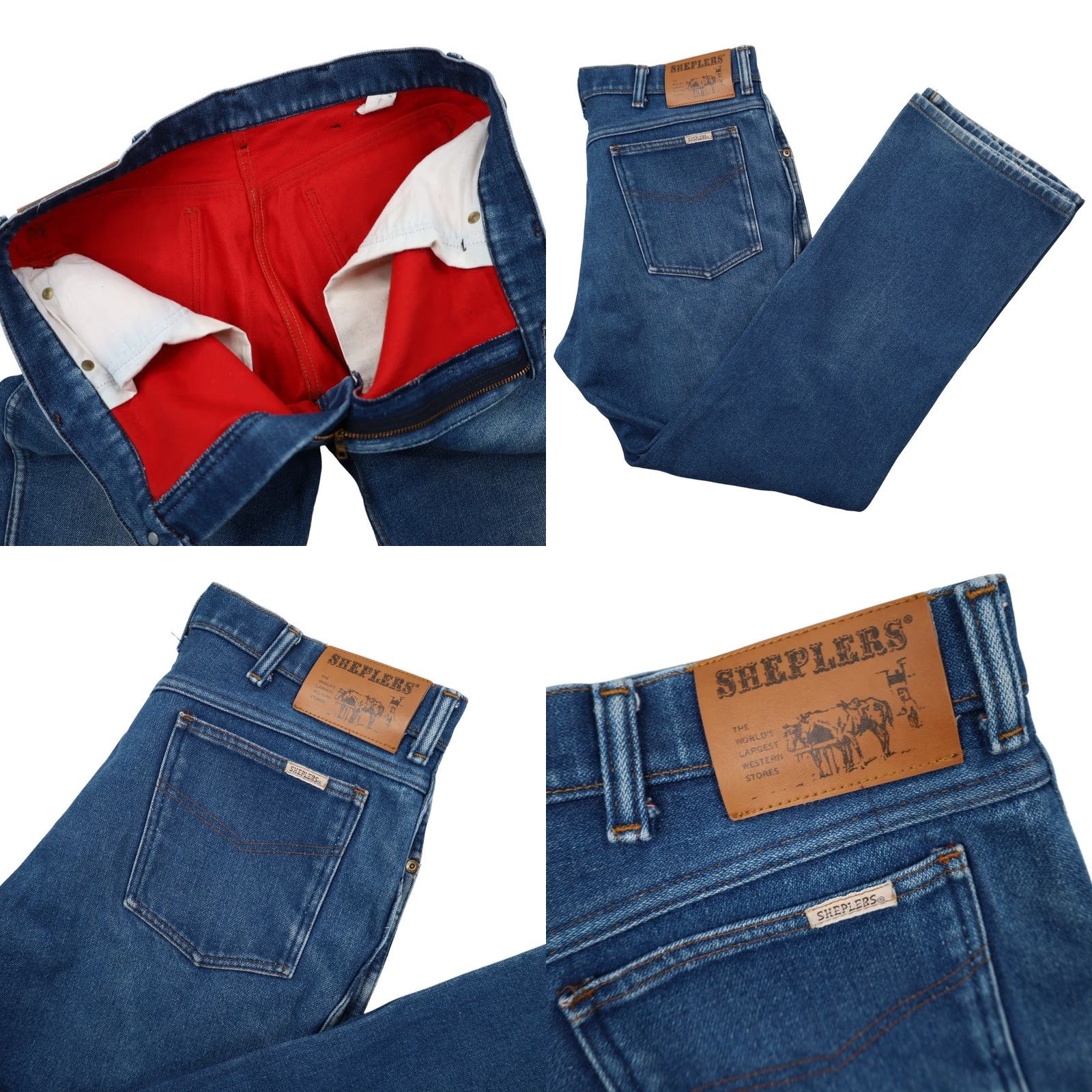 Denime VINTAGE Sheplers Jeans Blue 34x30 Flannel Lined Denim Jeans Mens Regular Size 34 Inseam 30 Size US 34 / EU 50 - 8 Thumbnail