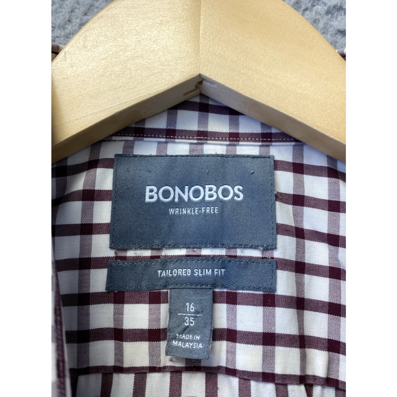 Bonobos Bonobos Slim Fit Button Down Shirt Mens Large Red Check Short Sleeve Casual Size US L / EU 52-54 / 3 - 2 Thumbnail