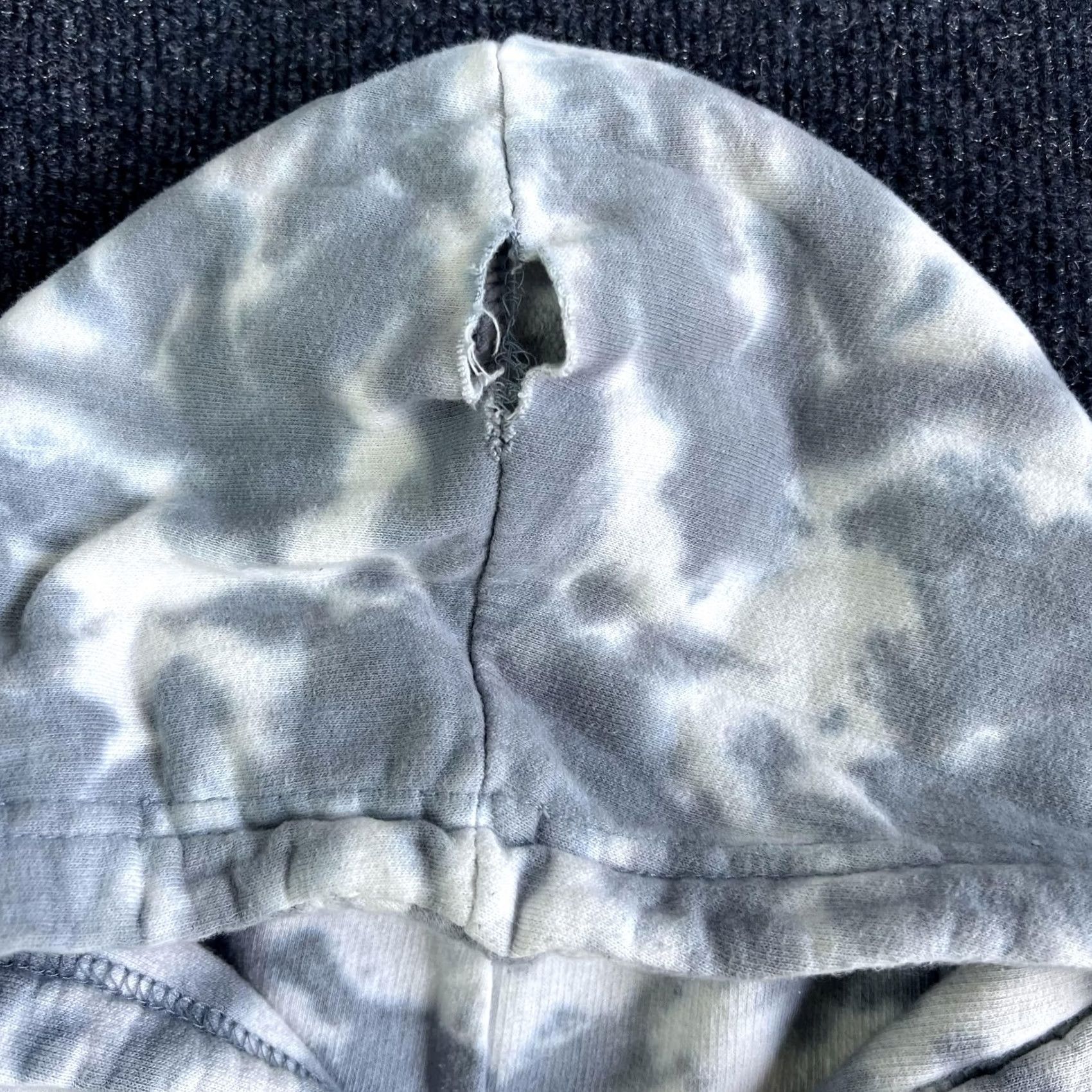 Vintage AC/DC Hoodie Womens Medium Gray Tie Dye Cropped Pullover Sweatshirt Fleece Size M / US 6-8 / IT 42-44 - 3 Thumbnail