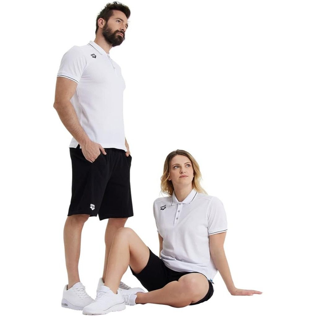 Other Arena Team Solid Polo Shirt White Cotton XL Unisex Regular F Size US XL / EU 56 / 4 - 6 Thumbnail