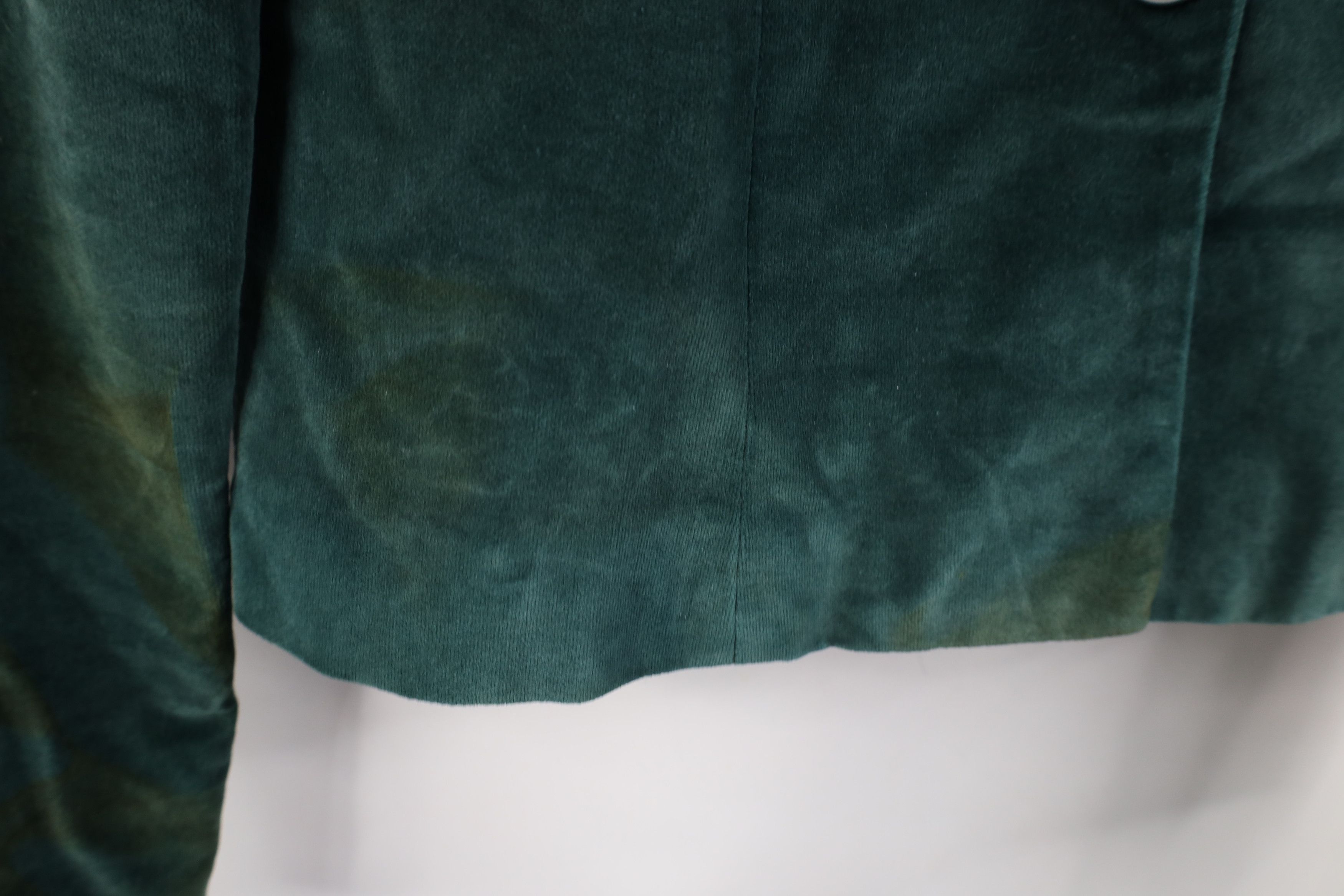 Vintage Vintage 50s 60s Streetwear Velour Blazer Jacket Green USA Size M / US 6-8 / IT 42-44 - 4 Thumbnail