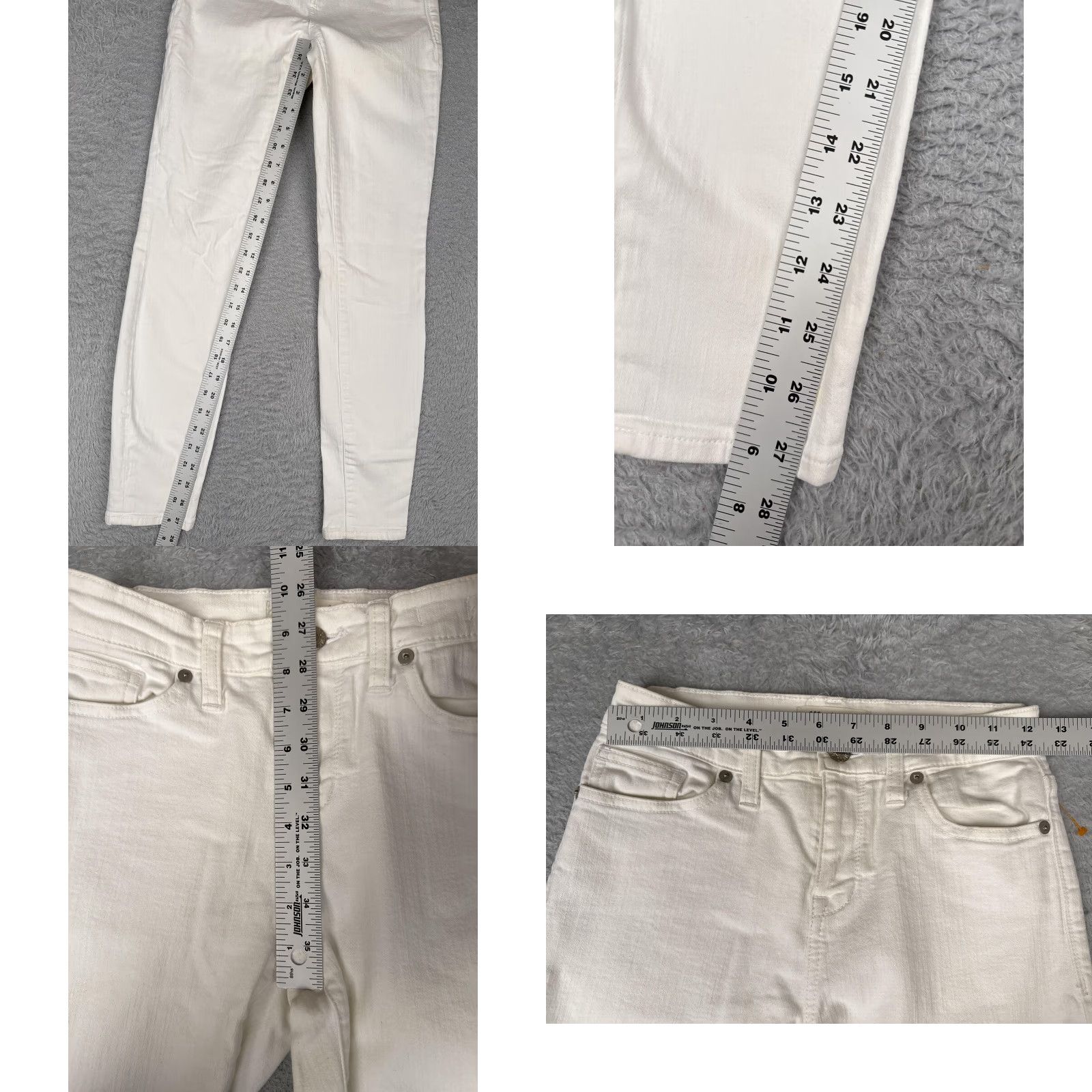Madewell Madewell Jeans Womens 25x28 White High Riser Skinny High Rise Stretch Denim Size 42" / US 20 - 8 Thumbnail