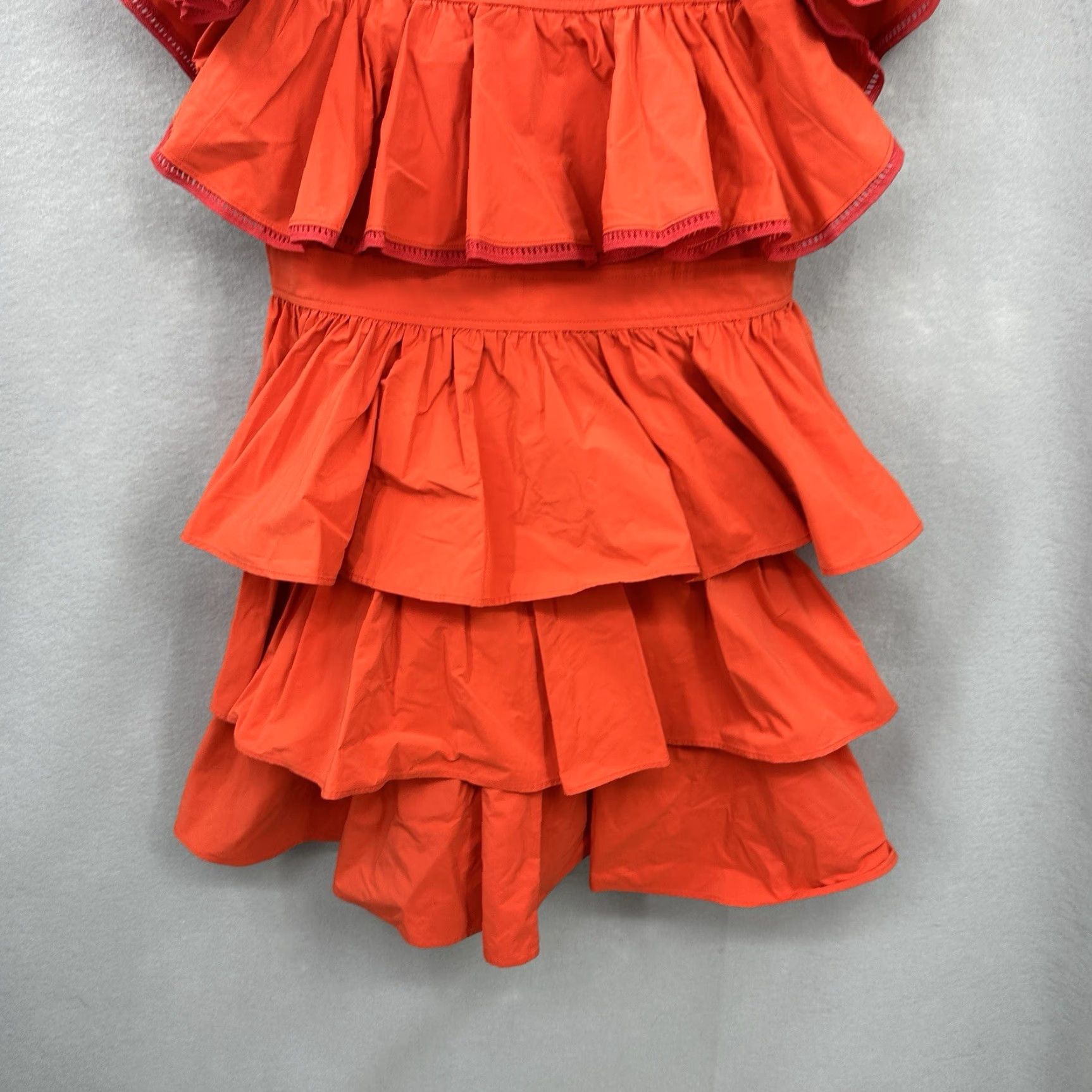 Vintage Toccin NY Mini Dress Womens 2 Tiered Red Tomato Ruffle Boho Cottagecore Quiet Dress Size XS / US 0-2 / IT 36-38 - 5 Thumbnail