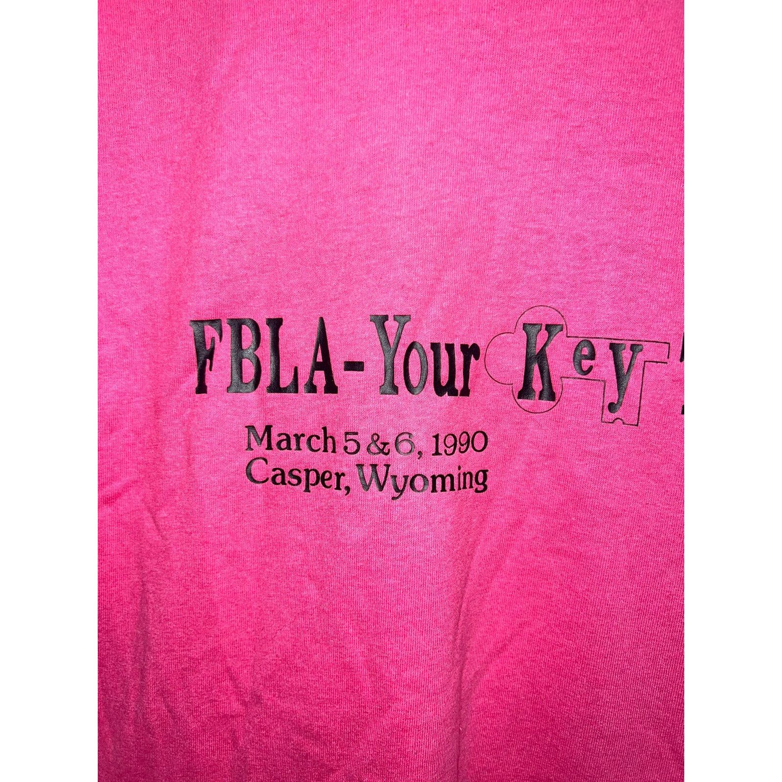 Hanes Vintage Casper Wyoming Shirt FBLA Your Key To Success 1990 L Size US L / EU 52-54 / 3 - 3 Thumbnail