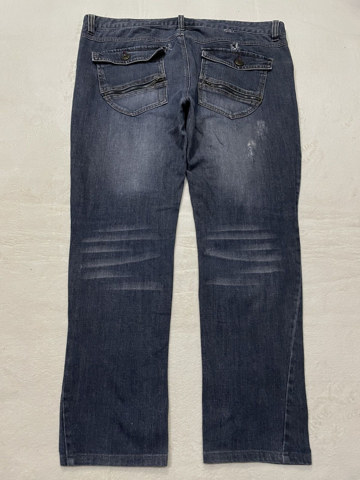 Japanese Brand Vintage Faded Distress Dark Blue Jeans Size US 38 / EU 54 - 13 Thumbnail