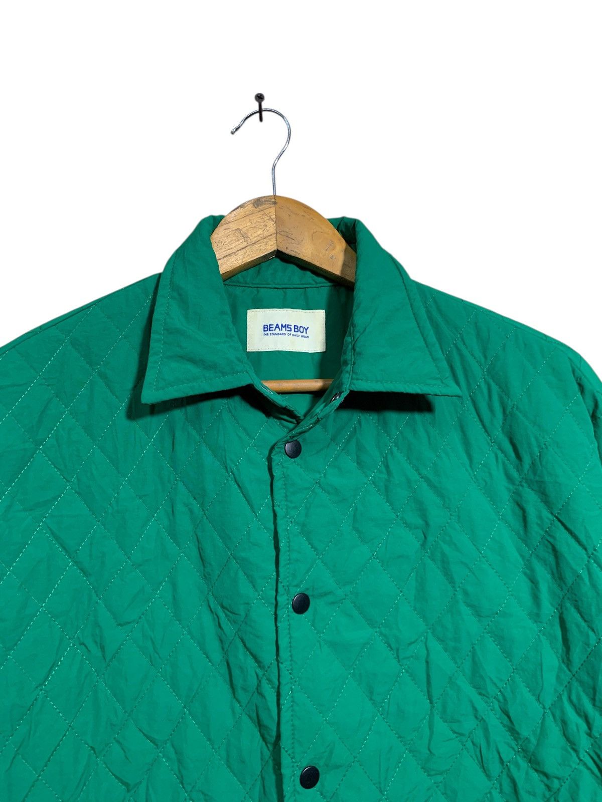 Beams Japan 💚BEAMS BOY GREEN QUILTED JACKETS Size US M / EU 48-50 / 2 - 4 Thumbnail