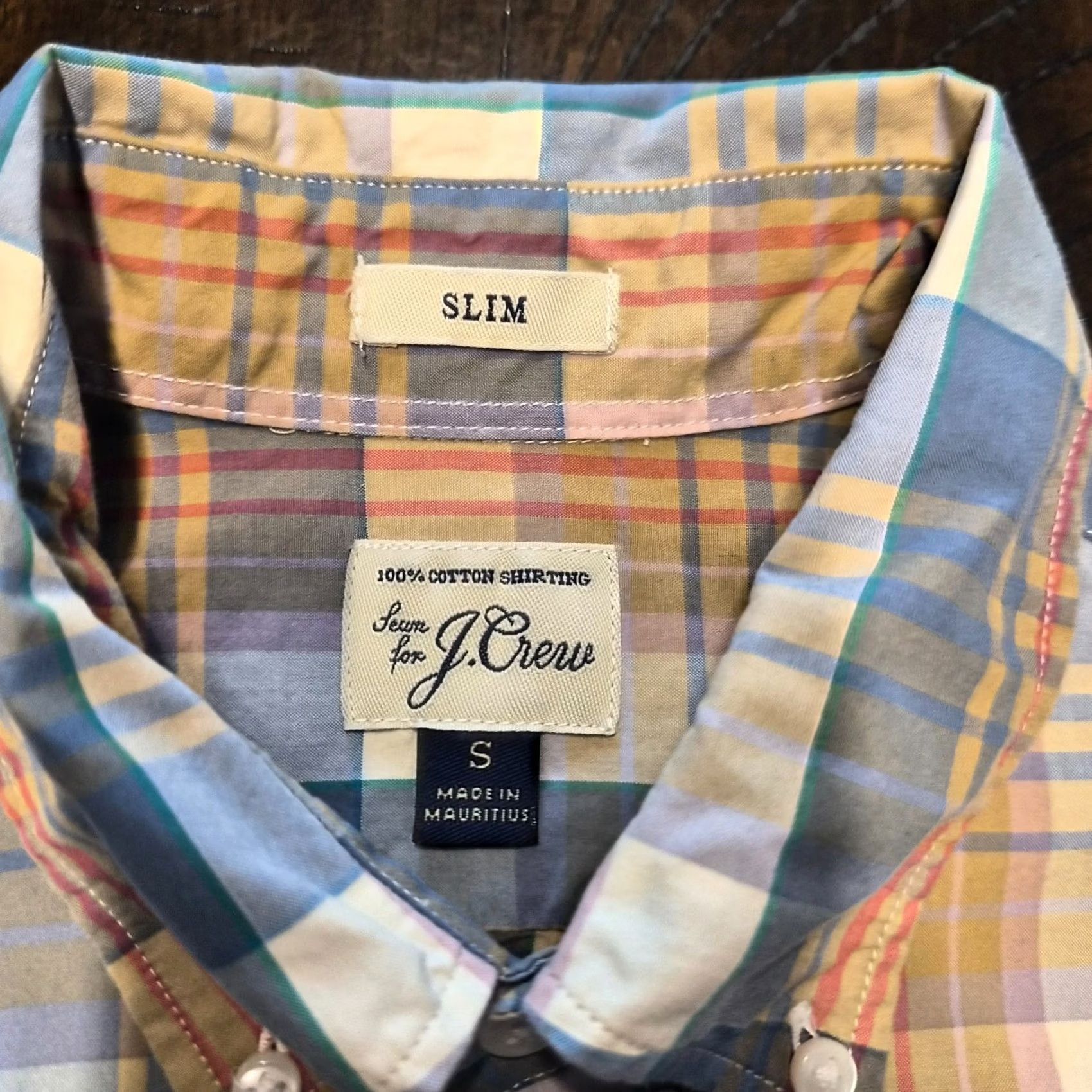 J.Crew J Crew Shirt Mens Small Blue Pink Check Button Down Long Sleeve Slim Fit Size US S / EU 44-46 / 1 - 3 Thumbnail