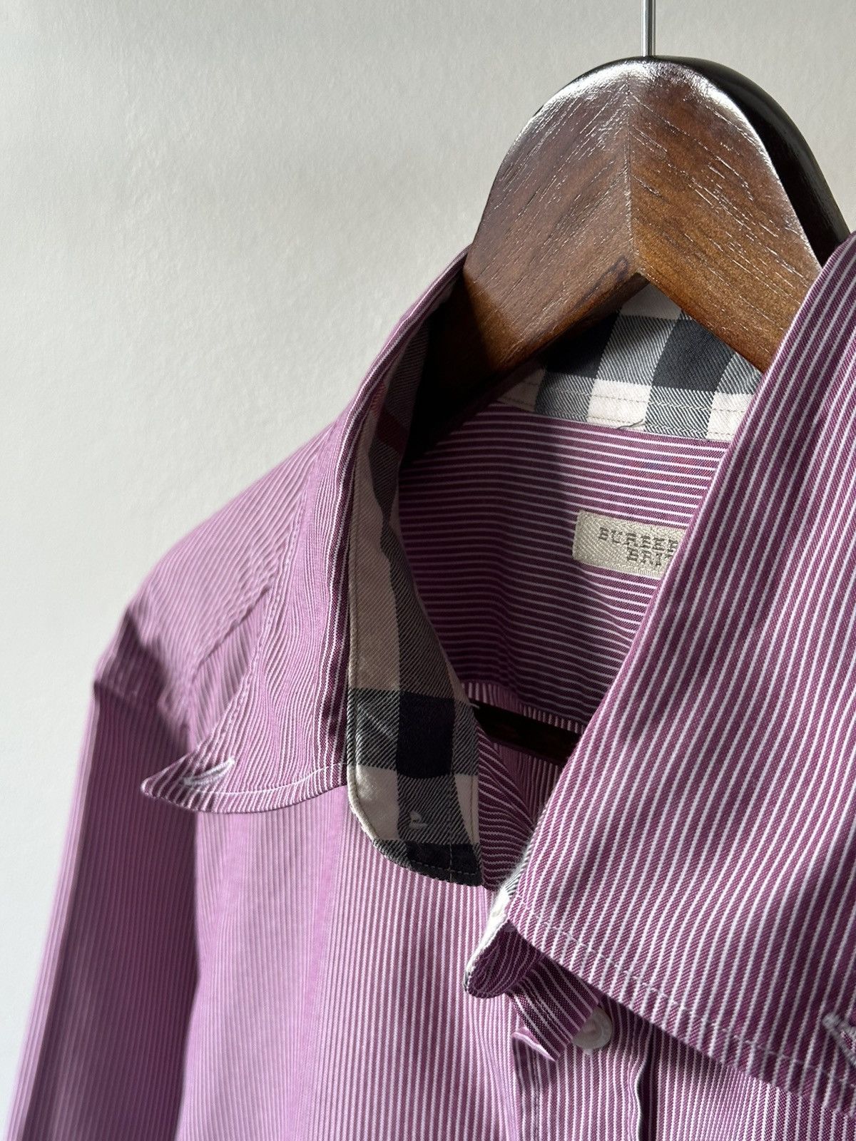 Burberry Burberry Brit Shirt Long Sleeve Burgundy Plaid Nova CheckCuff Size US XXL / EU 58 / 5 - 8 Thumbnail