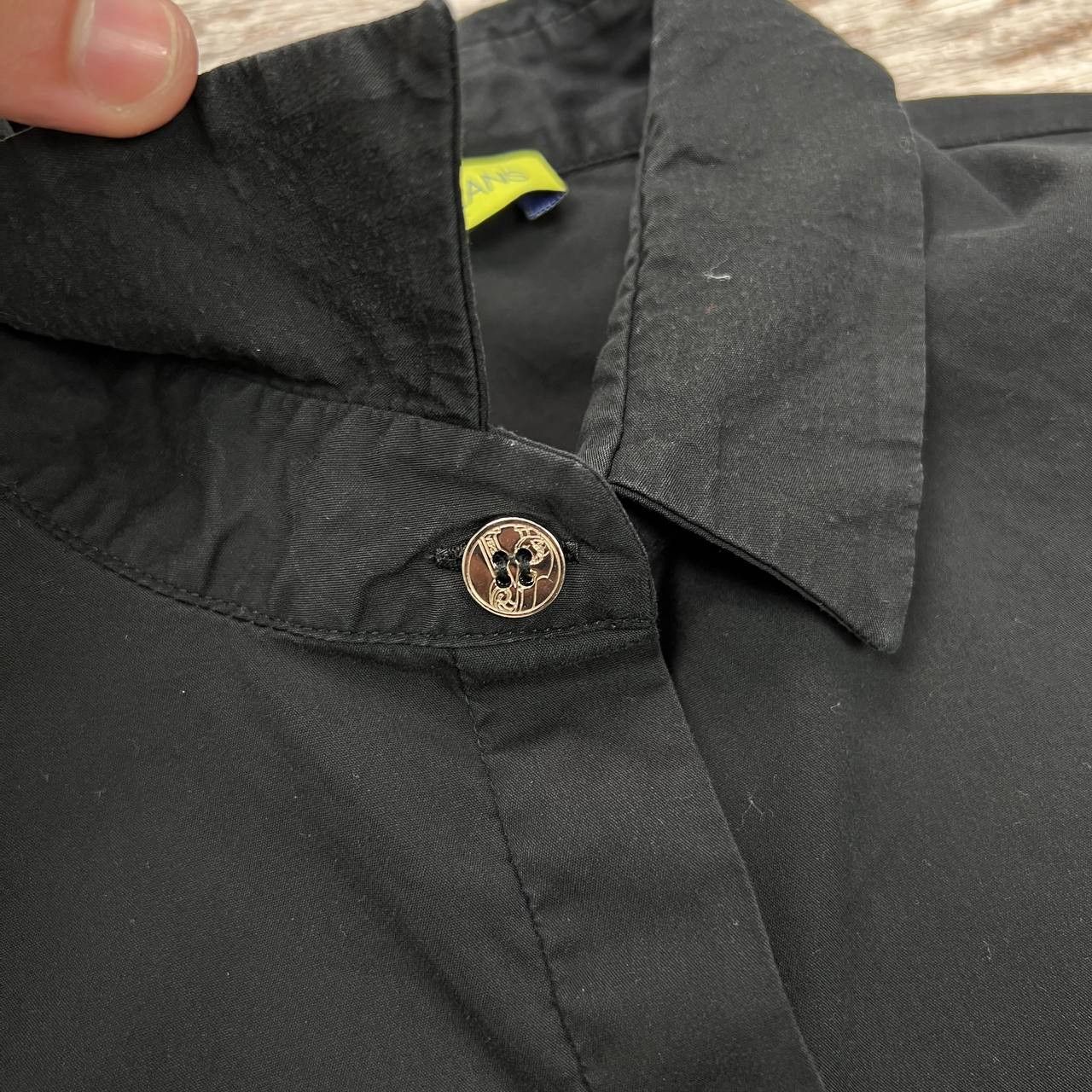 Versace Jeans Couture VERSACE JEANS Black Designer Shirt with VJ Logo Size M / US 6-8 / IT 42-44 - 6 Thumbnail