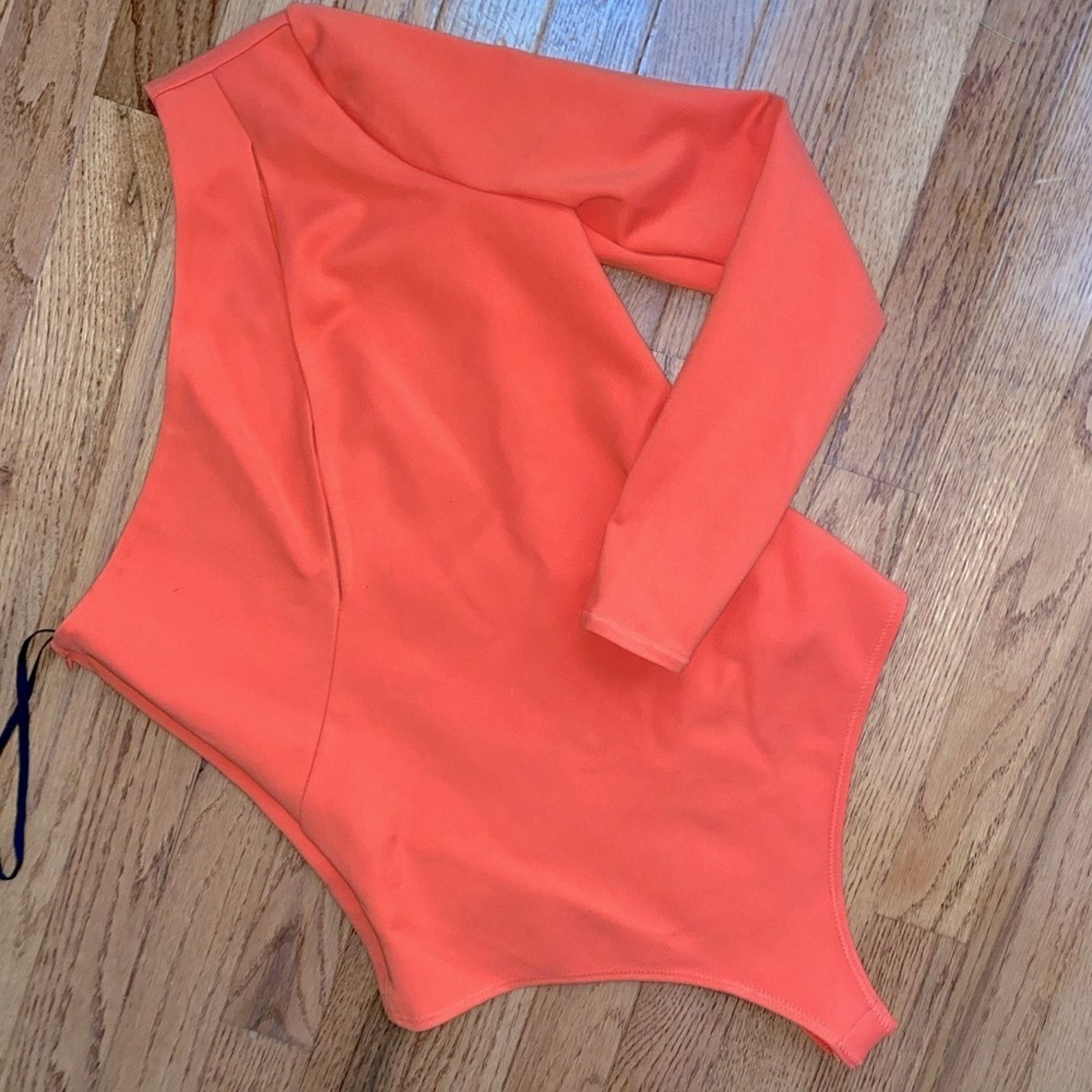 REVOLVE EUC NBD Aaliyah Cut Out One Shoulder Bodysuit Red Orange S Size S / US 4 / IT 40 - 3 Thumbnail