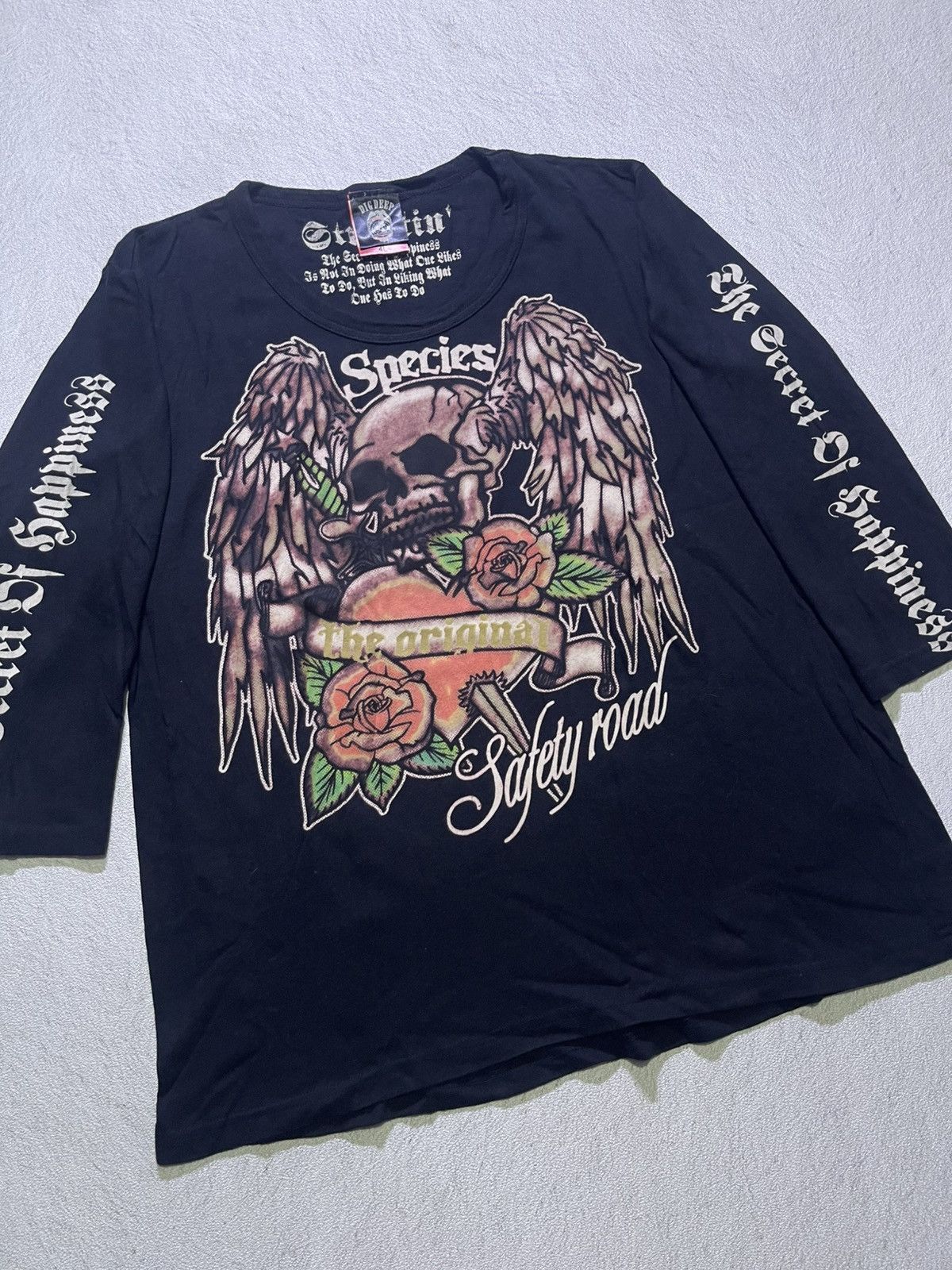 Japanese Brand Y2K DIG DEEP long sleeve tshirt big skull print motif Size US M / EU 48-50 / 2 - 2 Thumbnail