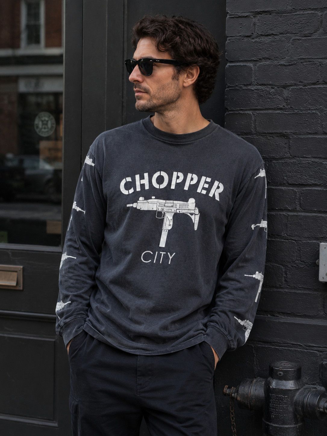 Vintage Vintage Chopper City Faded Long Sleeve T-shirt Size US S / EU 44-46 / 1 - 2 Thumbnail