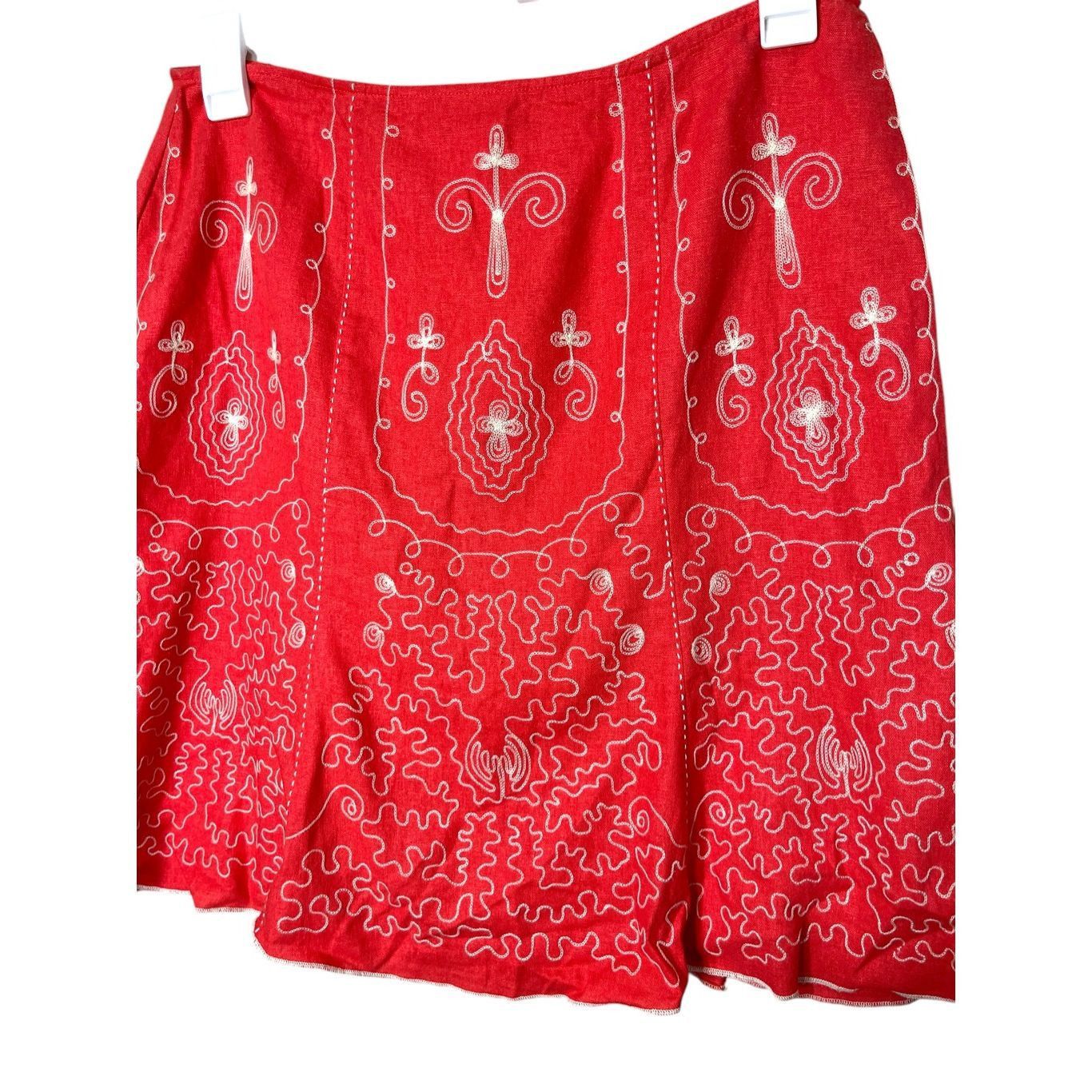 Other Heart Soul Y2K Embroidered Red Skirt Size 13 Size 34" / US 12 / IT 48 - 2 Thumbnail