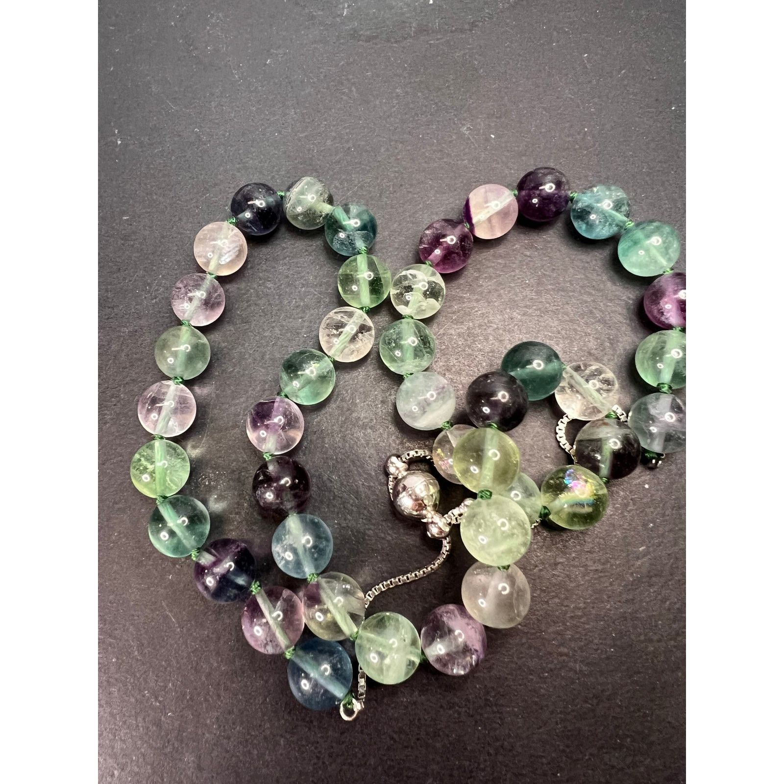 Other Fluorite knotted bolo necklace with sterling silver clasp Size ONE SIZE - 8 Thumbnail