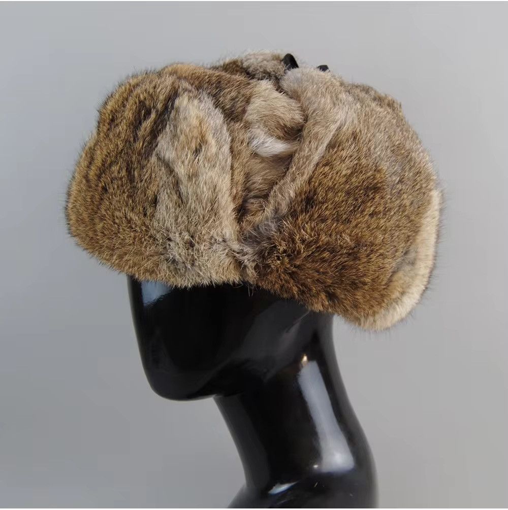 Japanese Brand Size M Winter Season Streetwear Russian Rabbit Fur Ushanka Size ONE SIZE - 5 Thumbnail