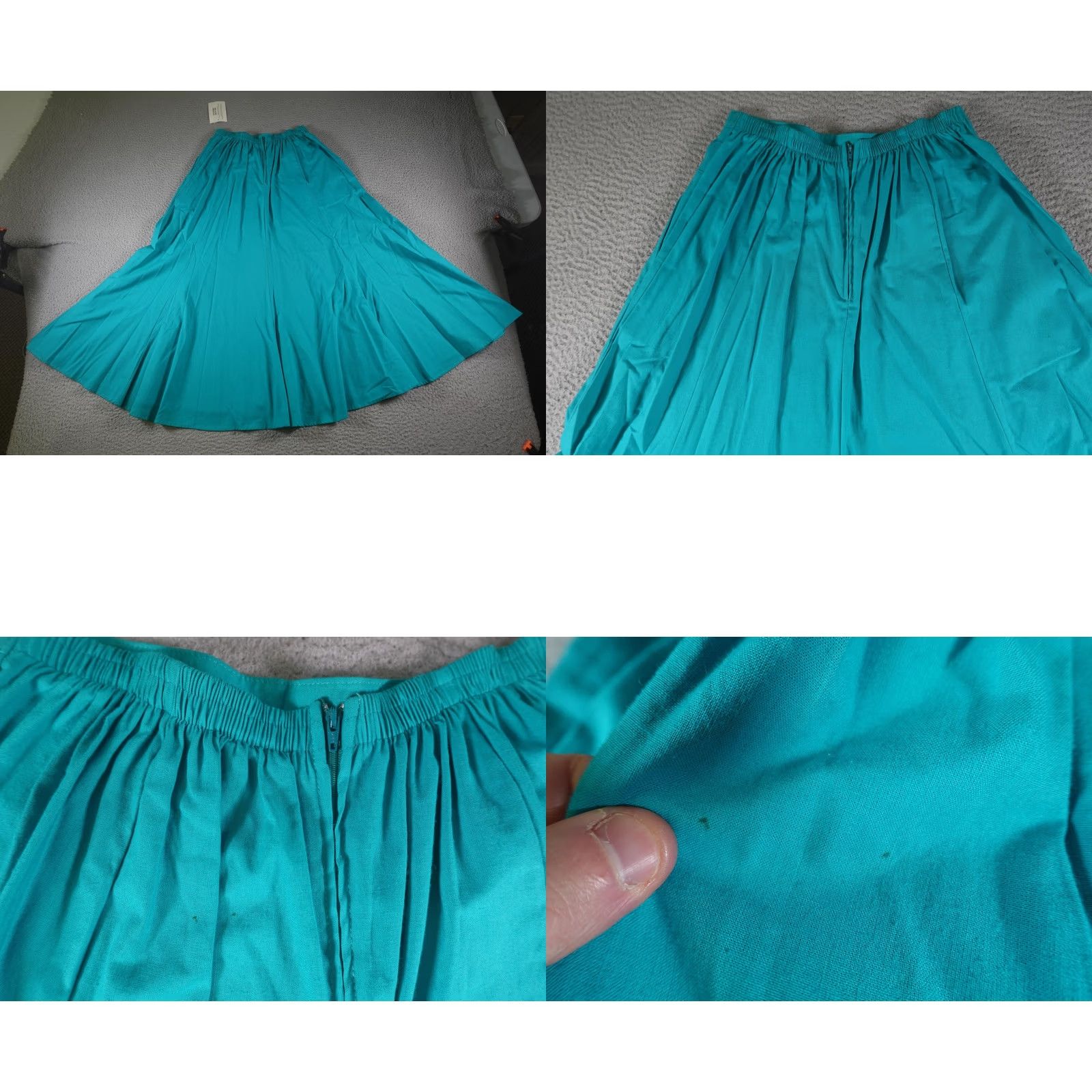 DANCER VINTAGE 1849 Authentic Ranchwear Western Skirt Womens Small Blue Flare Cowgirl Rodeo Square Dance Show Slit Back Zip Elastic Waist Size 28" / US 6 / IT 42 - 9 Thumbnail