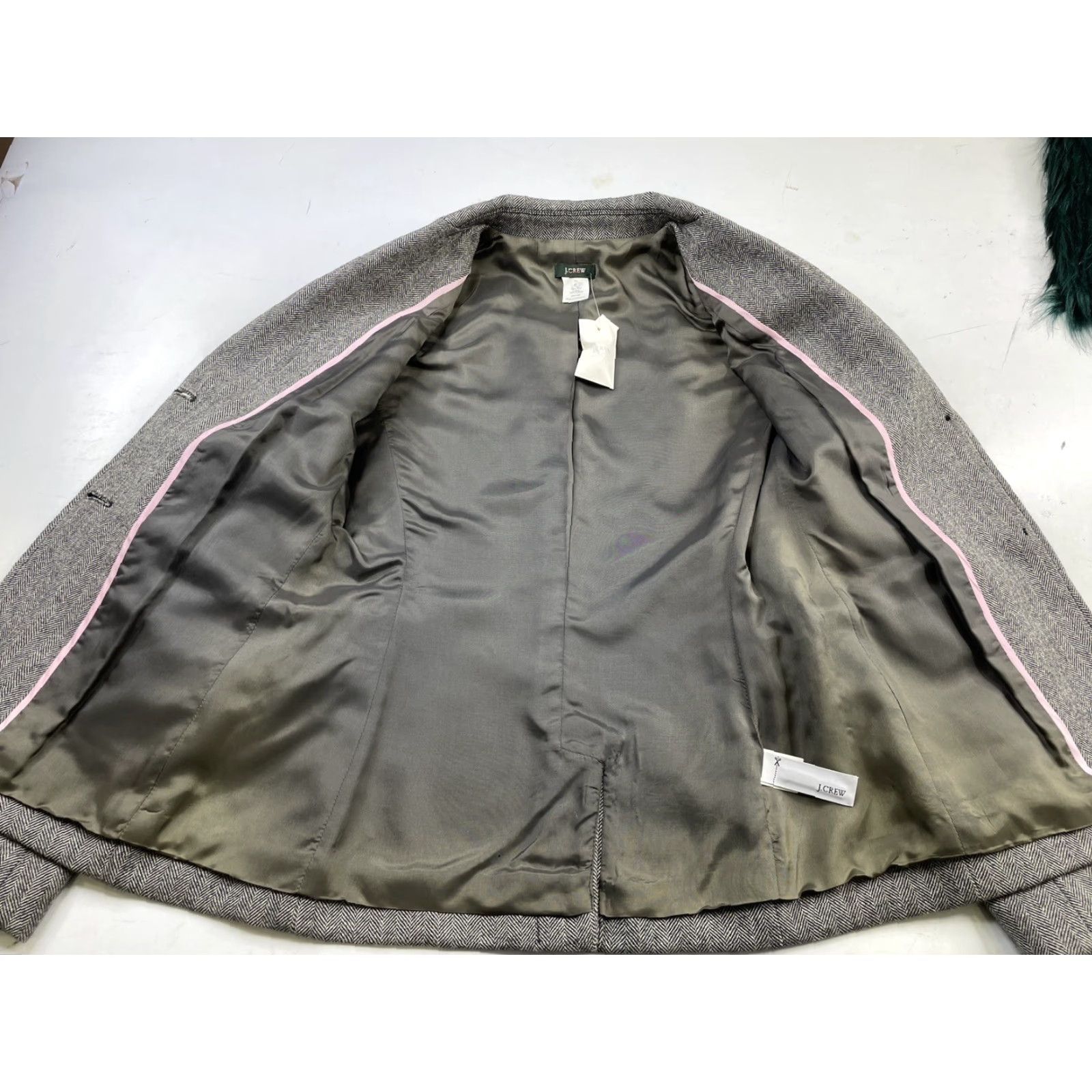 J.Crew J. Crew Blazer Single-Breasted Wool Jacket Notch Lapel Gray Herringbone 4 Women's Regular Size 4 Size S / US 4 / IT 40 - 4 Thumbnail