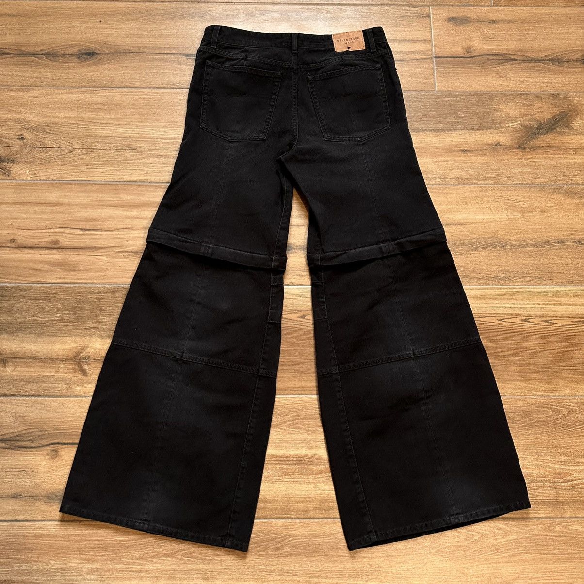 Balenciaga [M] 1550$ Black flared double knee jeans Size US 31 - 9 Thumbnail