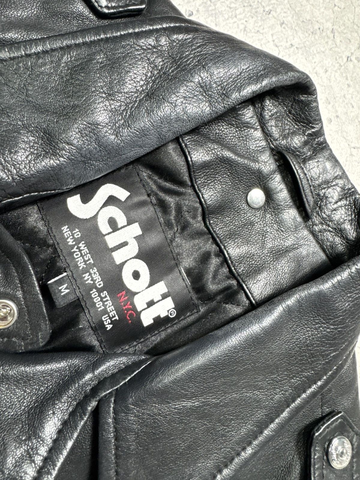 Schott Schott Nyc Women’s Leather Biker Jacket Size M Black Size M / US 6-8 / IT 42-44 - 6 Thumbnail