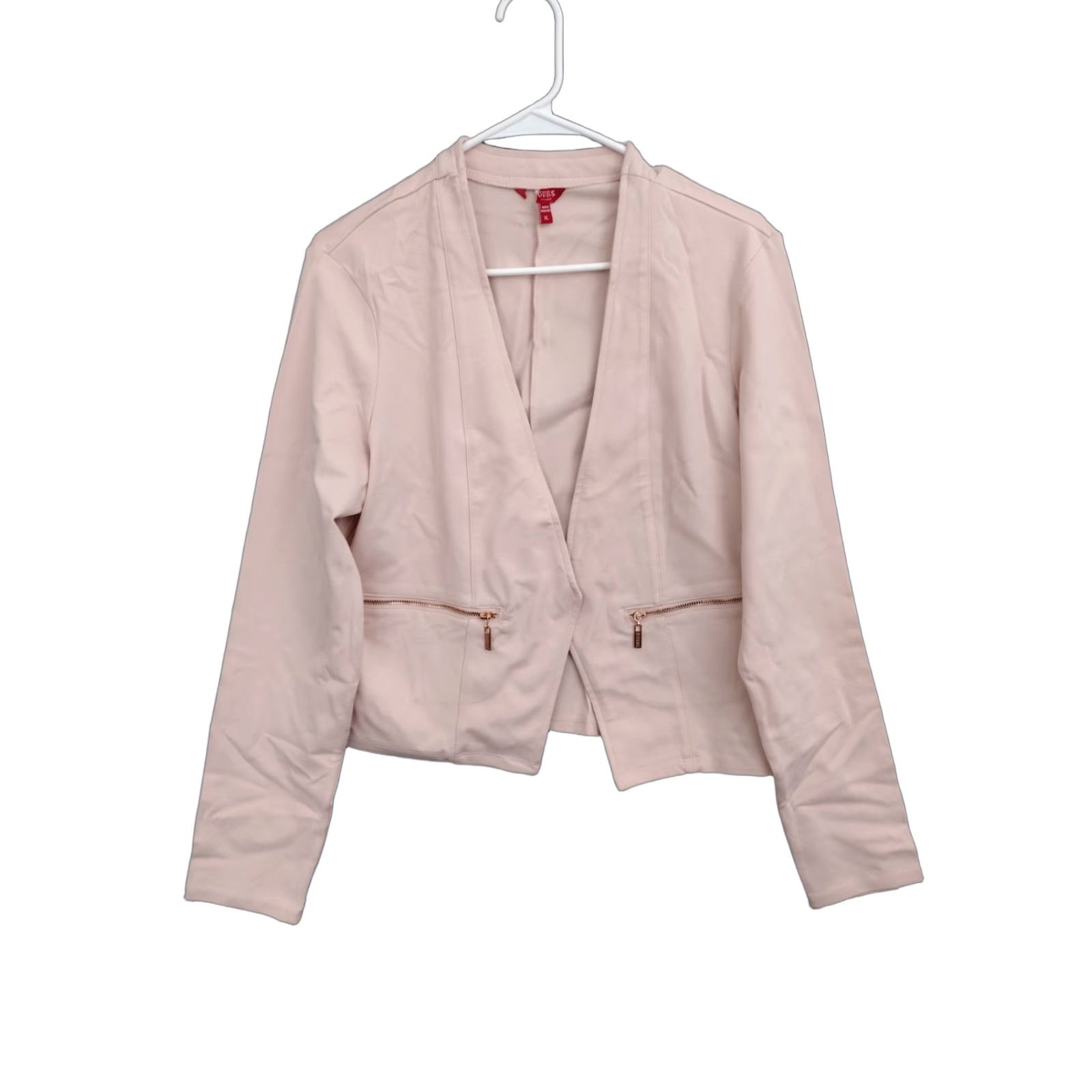 Guess Guess Blazer Women XL Light Pink Open Front Cropped Length Jacket Blazer Size XL / US 12-14 / IT 48-50 - 1 Thumbnail