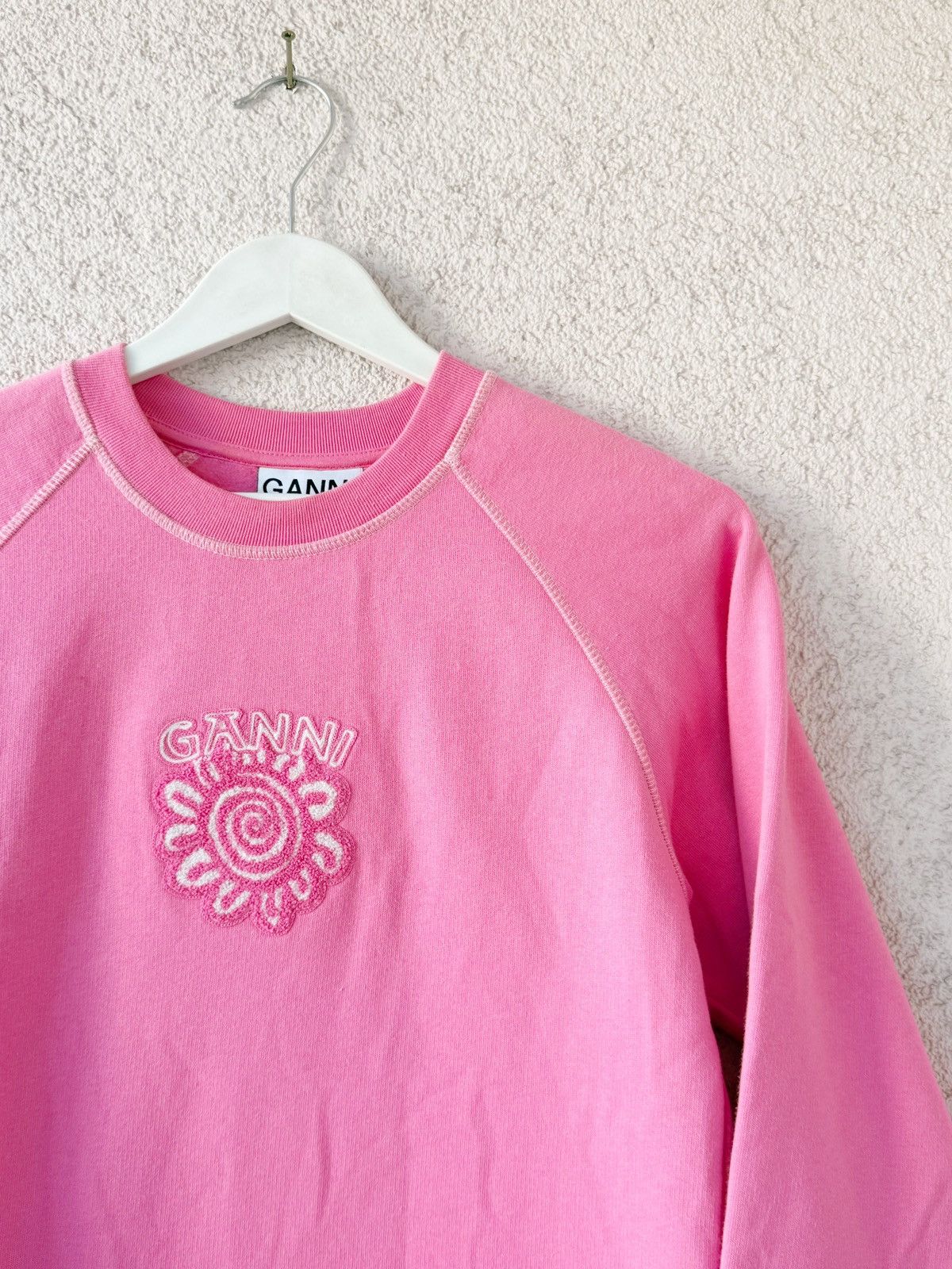 Ganni Ganni Big Embroidery Logo Women Sweatshirt Pink Color XS-S Size XS / US 0-2 / IT 36-38 - 3 Thumbnail