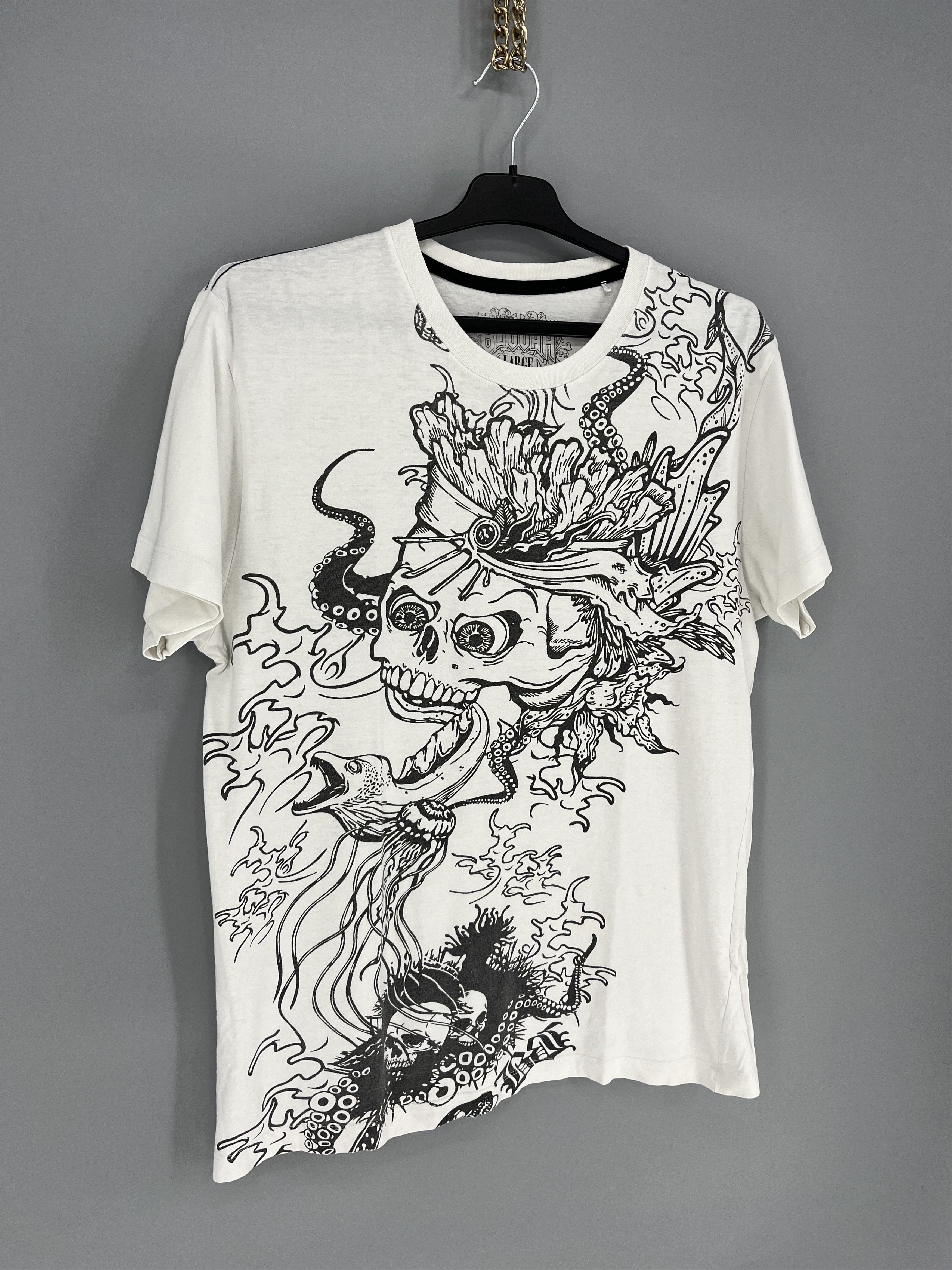 Vintage Vintage Big Buddha Skull Affliction Style Cyber-Y2K Tee Size US L / EU 52-54 / 3 - 2 Thumbnail