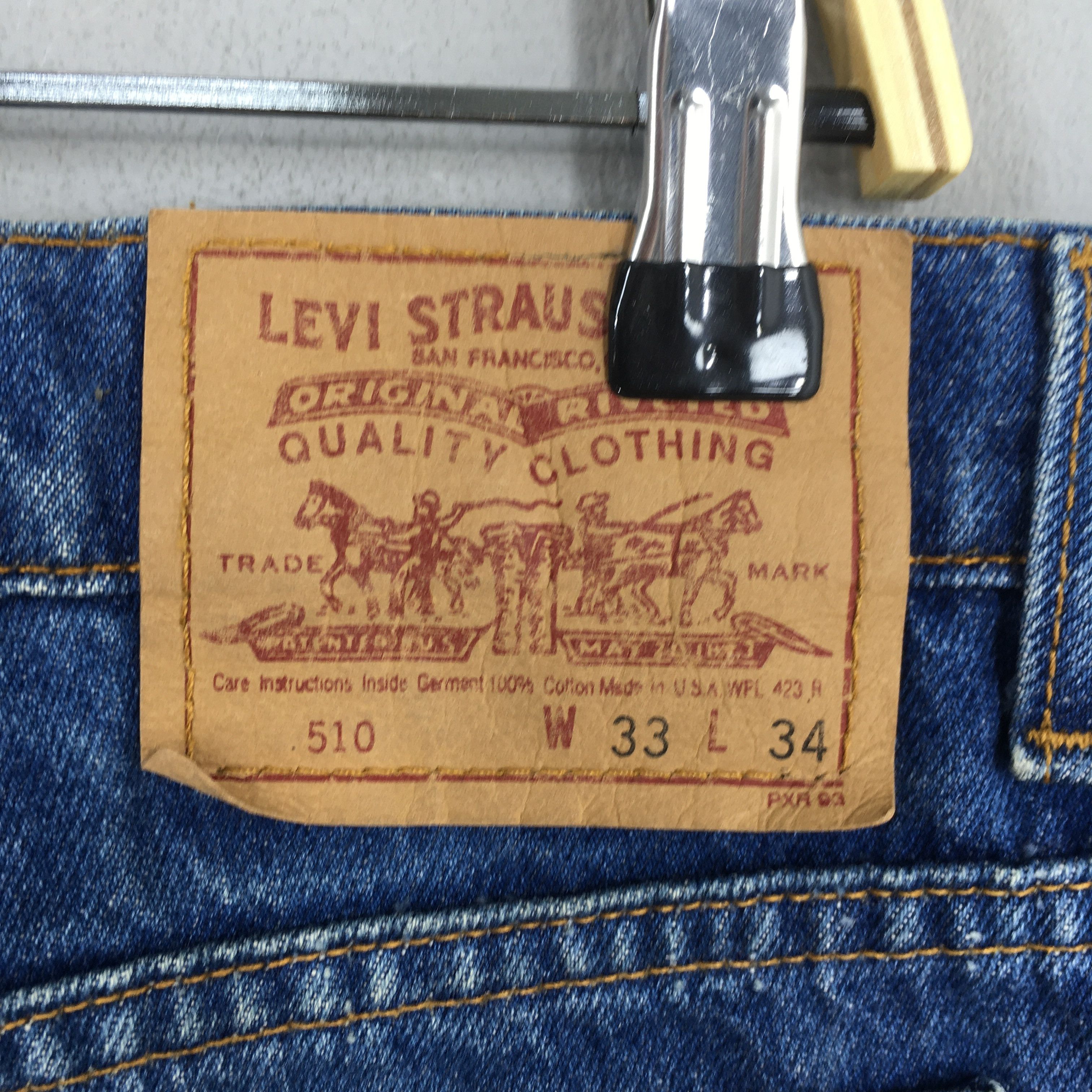 Levi's Size 31x30 Vintage 90s Levi's 510 Faded Blue Jeans S297 Size US 31 - 11 Thumbnail
