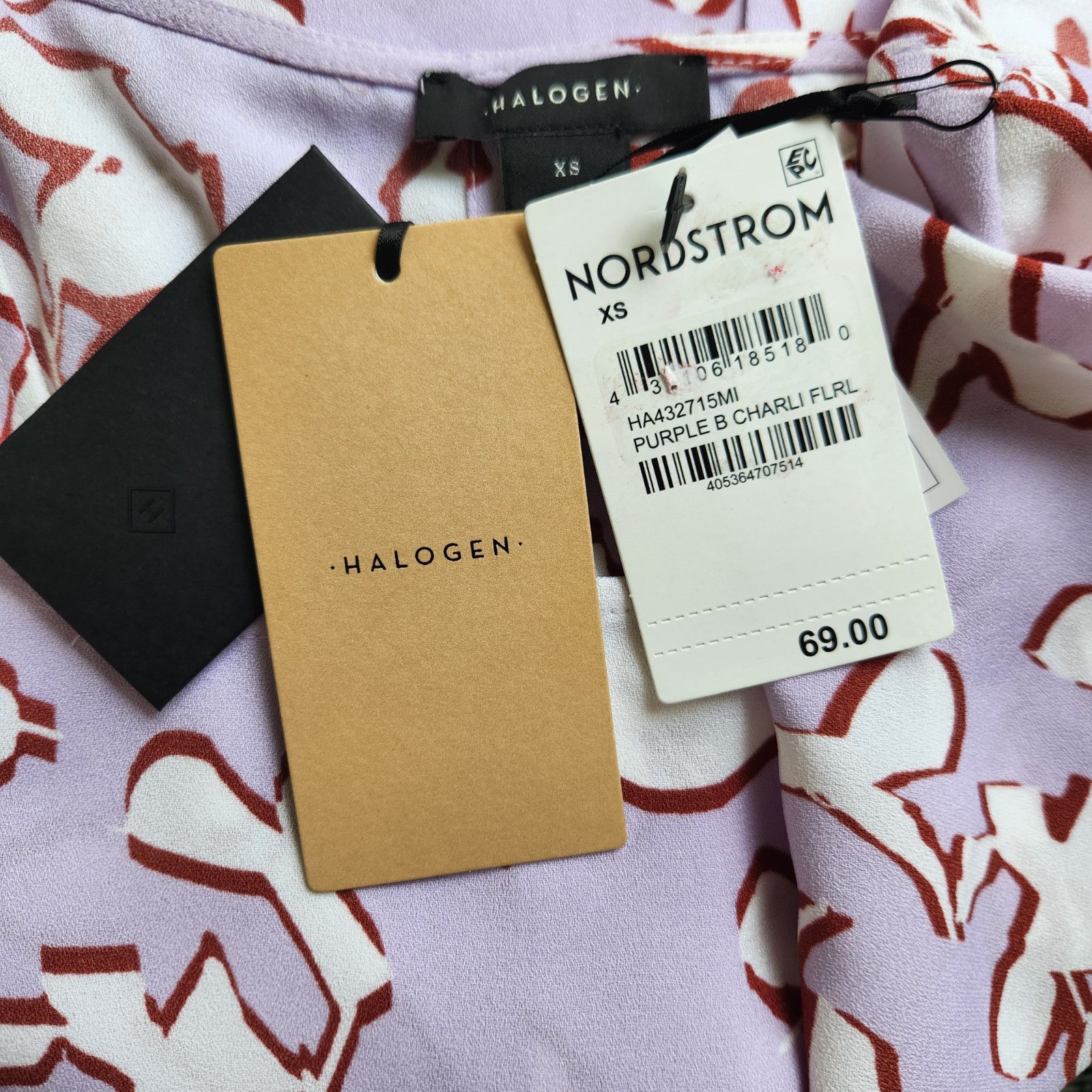Other Halogen Purple Charlie Floral Back Blouse Women XS Size XS / US 0-2 / IT 36-38 - 11 Thumbnail