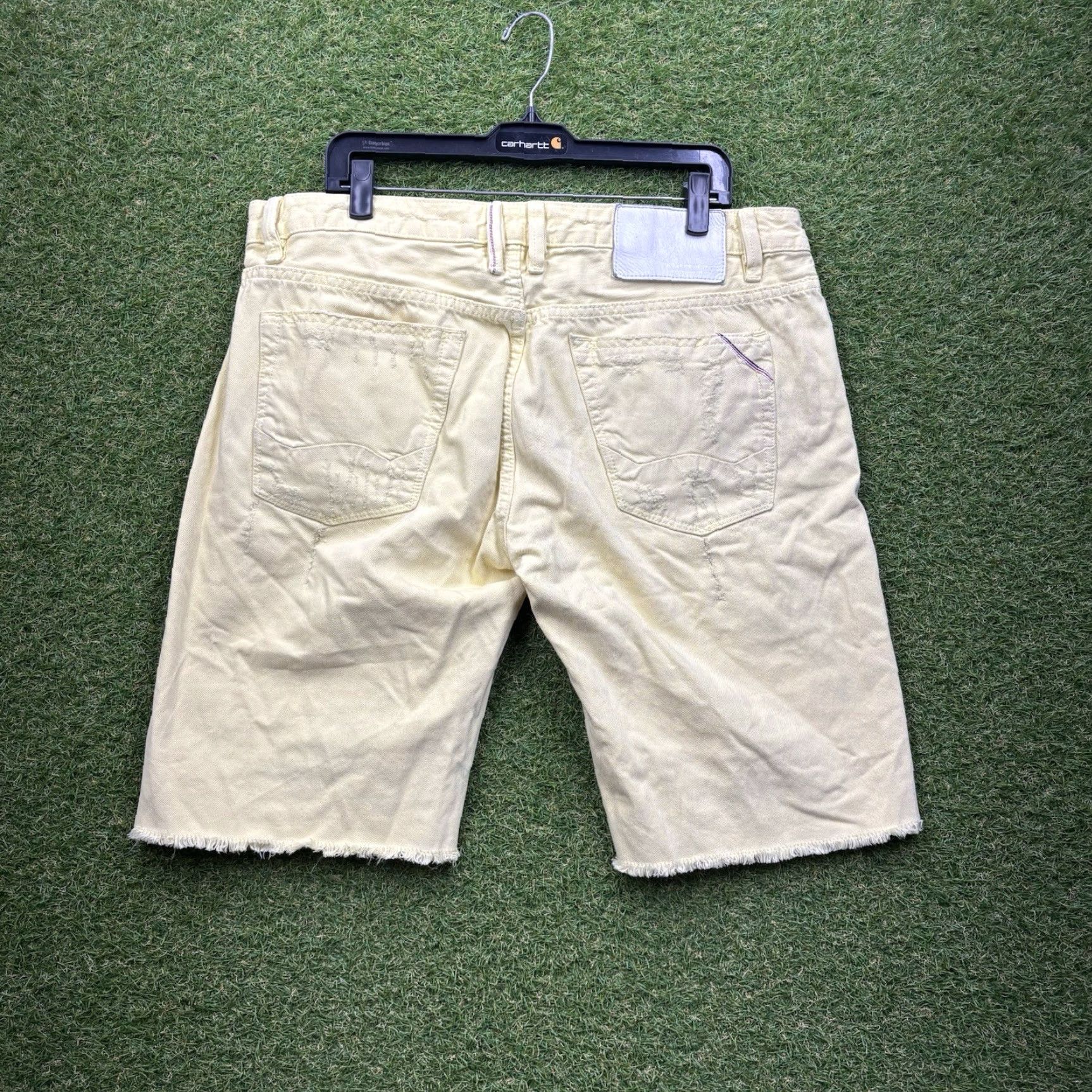 Cult Of Individuality Cult Of Individuality Shorts Mens 38 Yellow Rebel Shorts Stretch Denim Distress Size US 38 / EU 54 - 2 Thumbnail
