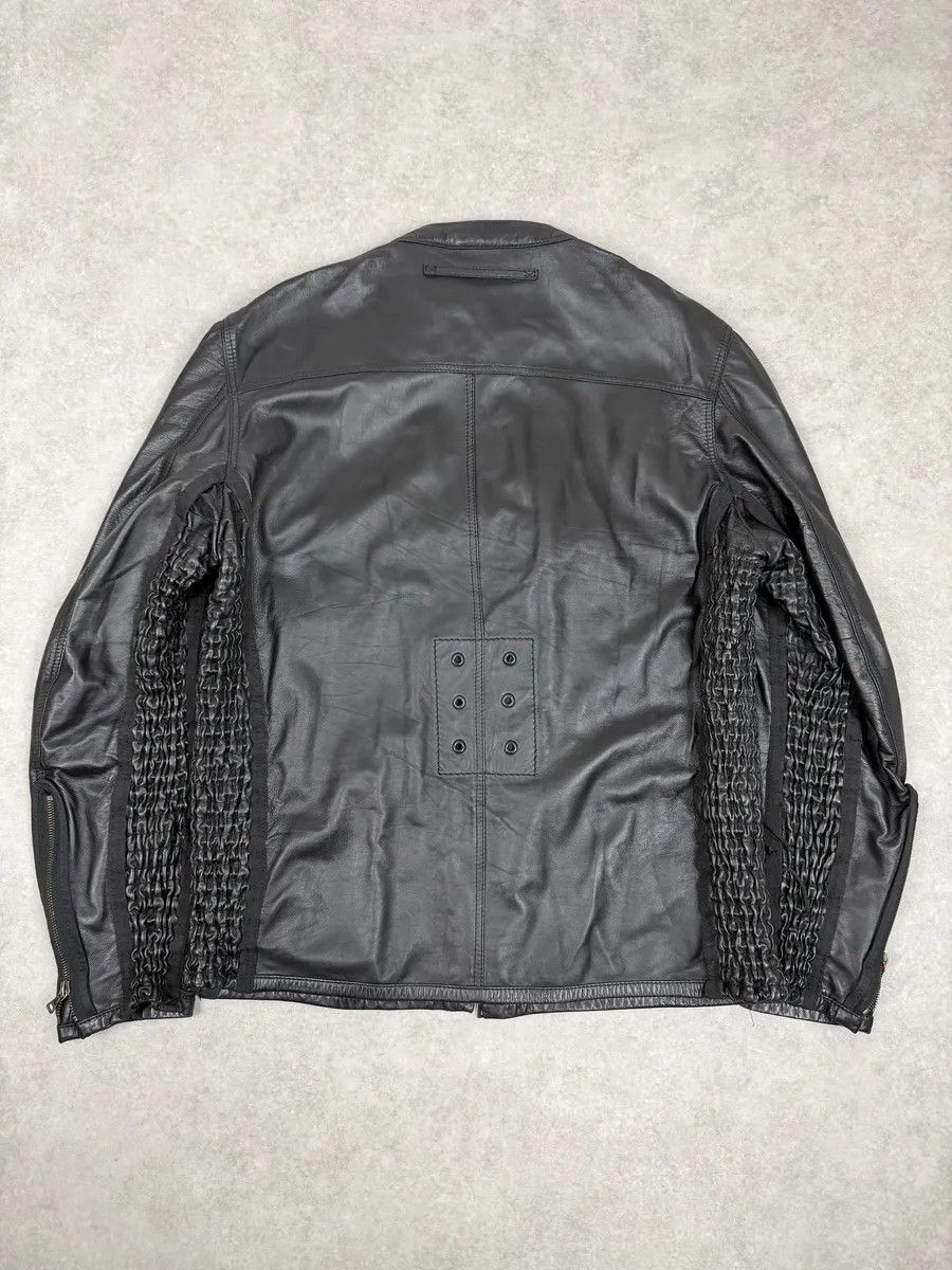 Prada 2000s Prada Black Biker Leather Laced Jacket Size US L / EU 52-54 / 3 - 4 Thumbnail