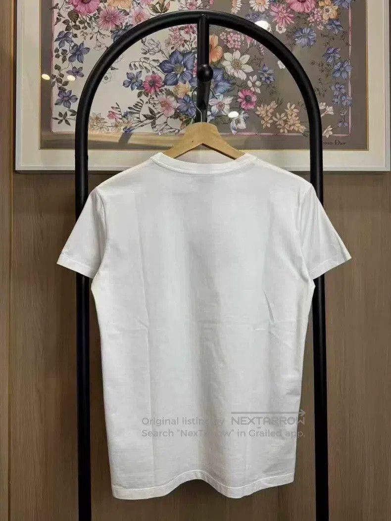 Miu Miu Miu Miu Size S New white rhinestone logo short sleeves Size S / US 4 / IT 40 - 2 Thumbnail