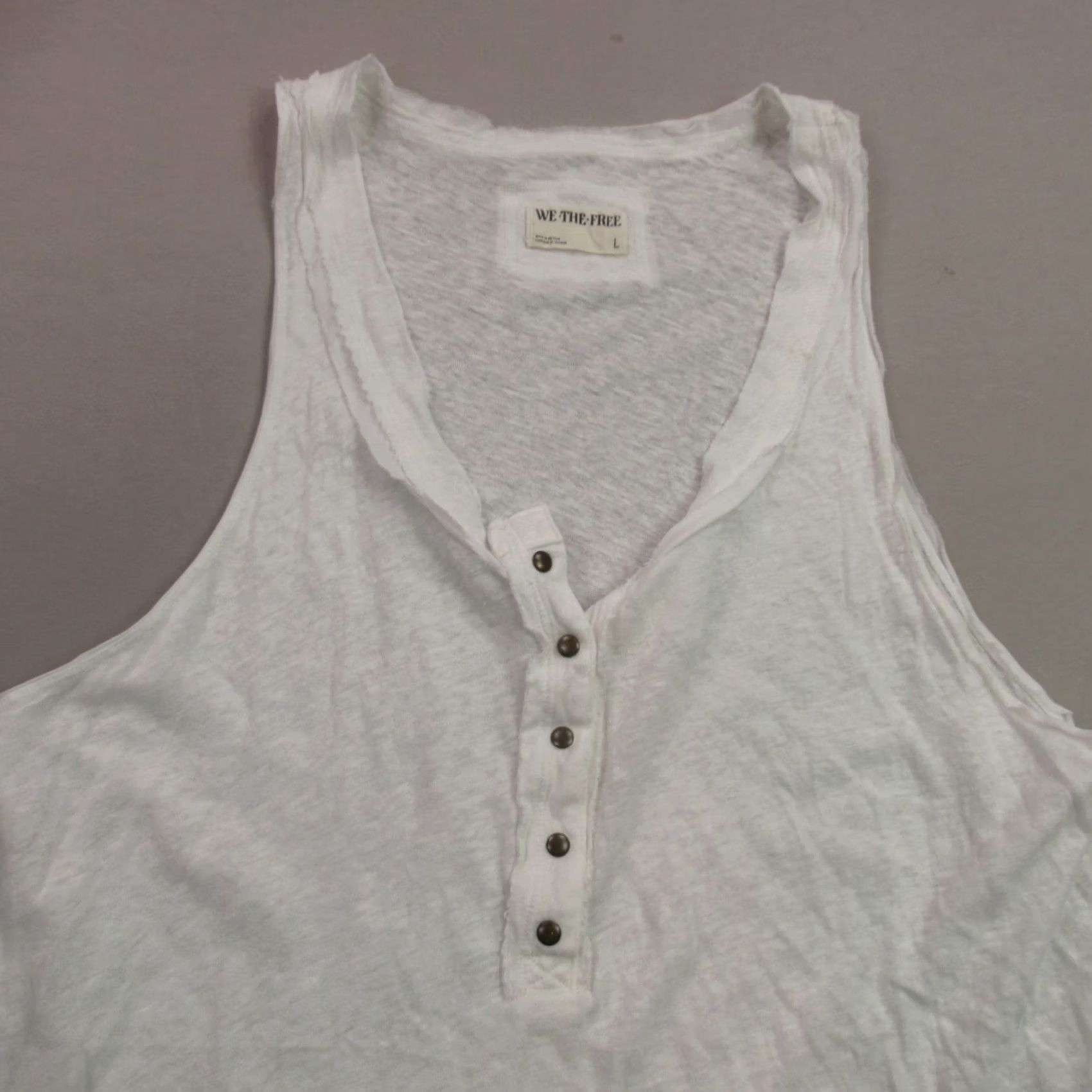 Vintage We The Free Shirt Womens Sleeveless Crew Neck White Large Casual Size L / US 10 / IT 46 - 3 Thumbnail