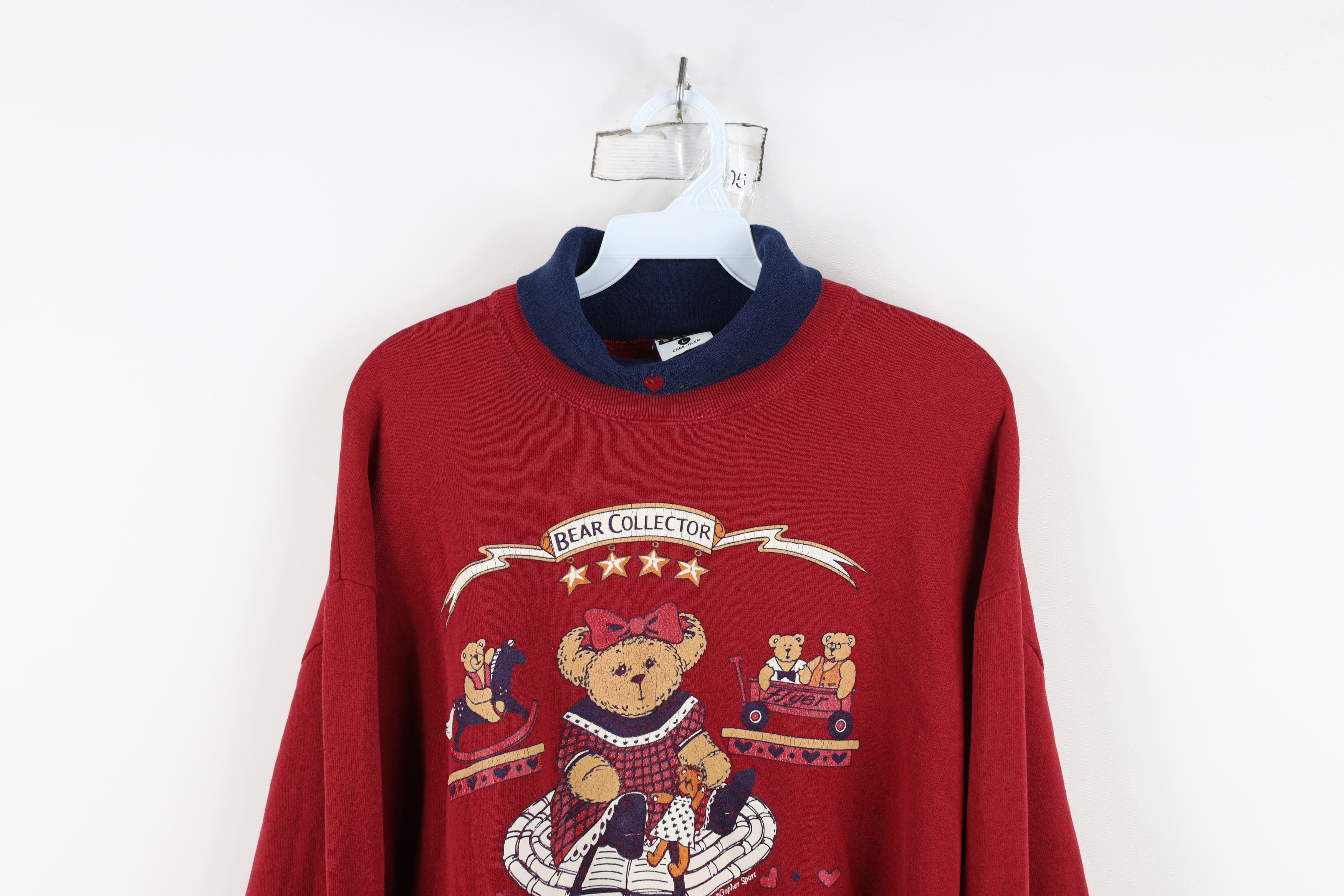 Vintage Vintage 90s Streetwear Heart Turtleneck Sweatshirt USA Size L / US 10 / IT 46 - 2 Thumbnail