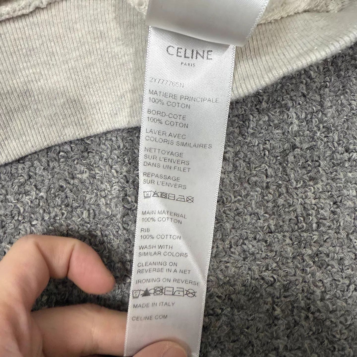 Celine Celine Gray Triumph Logo M Sweatshirt New with Tags Size M / US 6-8 / IT 42-44 - 4 Thumbnail