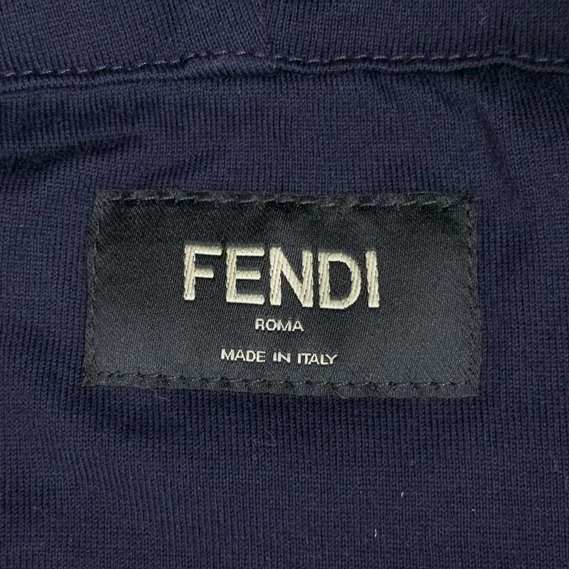 Fendi Fendi Roma Deep Blue Cotton Hooded Sweatshirt With Drawstrin Size US M / EU 48-50 / 2 - 2 Thumbnail