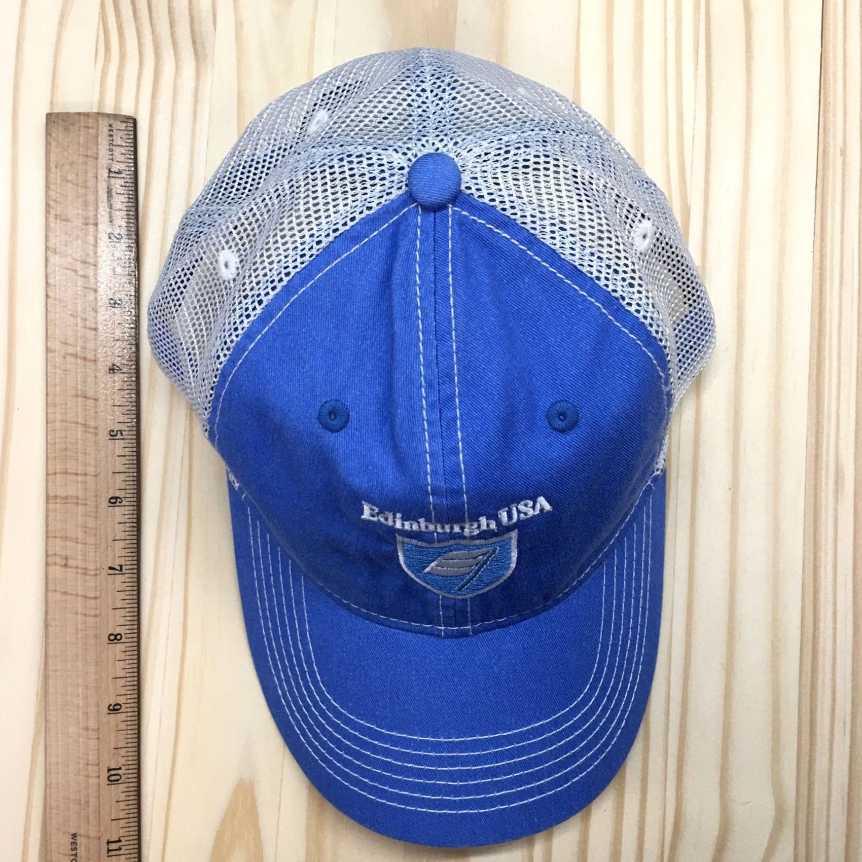 Vintage Ahead Trucker Hat USA Blue Mens One Size Curved Brim Embroidered Logo Edinburgh Size ONE SIZE - 3 Thumbnail