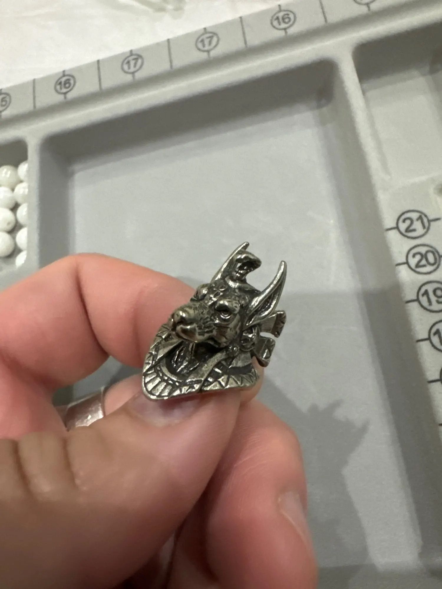 Handmade 3Pcs Anubis Jackal Knife Beads Paracord Bead Zipper Umbrella Size ONE SIZE - 1 Thumbnail