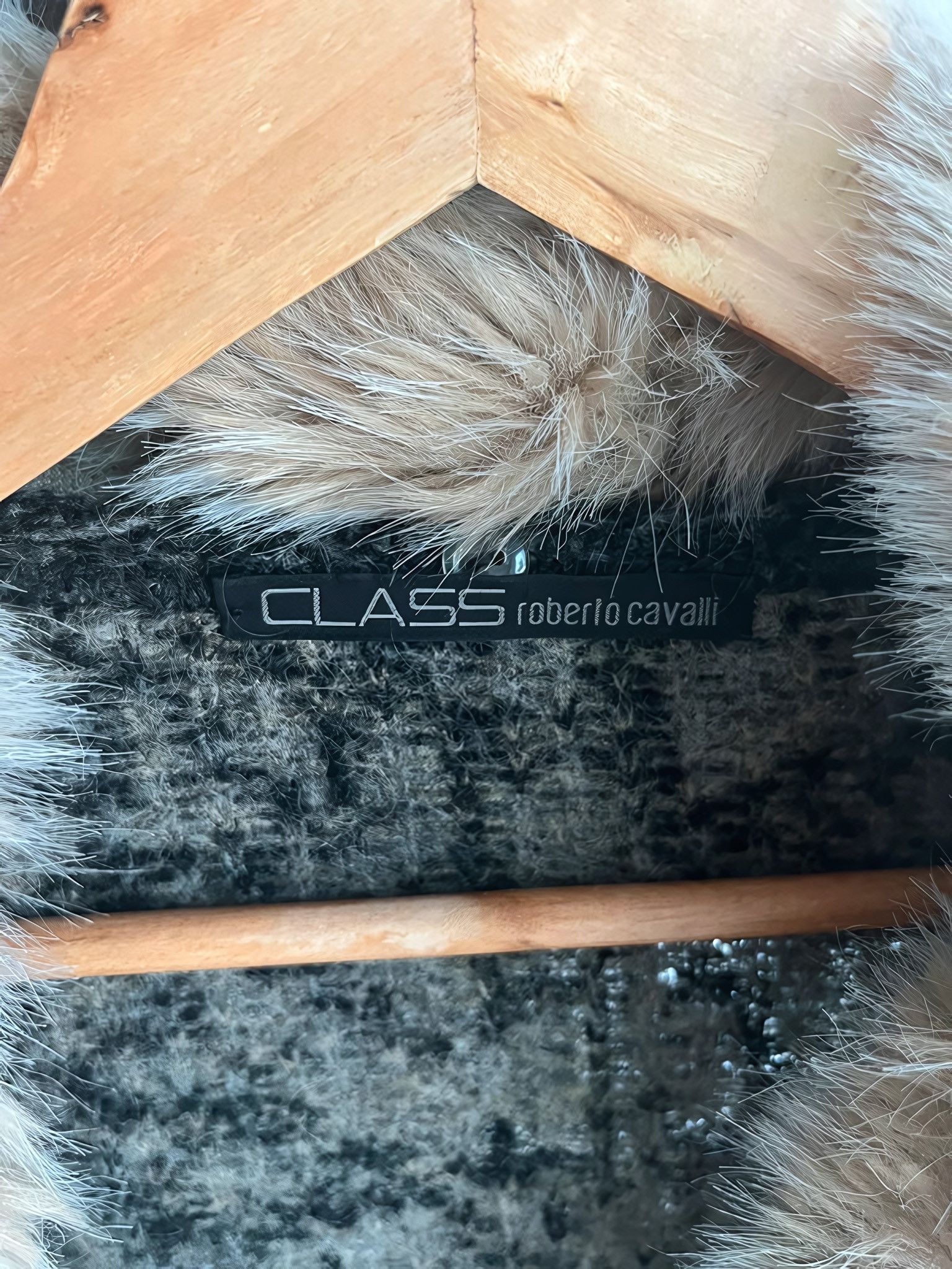 Roberto Cavalli MONGOLIAN LAMB FUR COLLAR WOOL JACKET Size M / US 6-8 / IT 42-44 - 5 Thumbnail